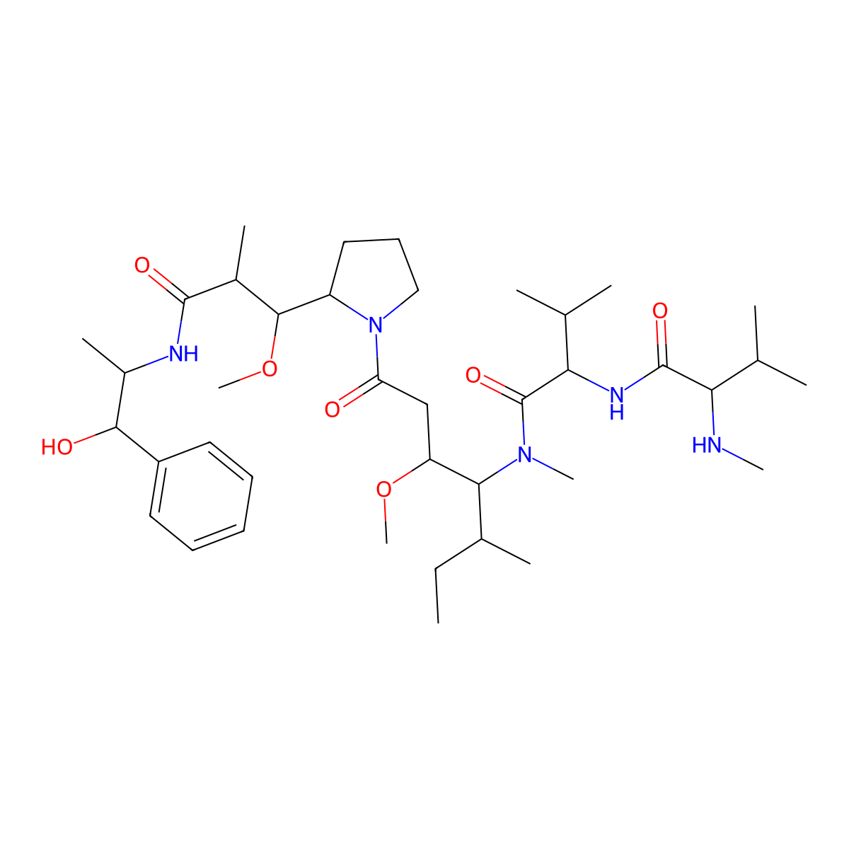 Monomethylauristatin E molecular structure, CAS 474645-27-7