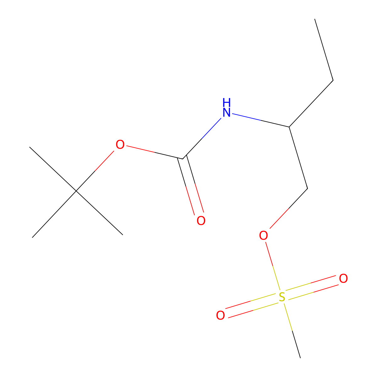 Methanesulfonic acid (R)-2-tert-butoxycarbonylamino-butyl ester molecular structure, CAS 474645-98-2