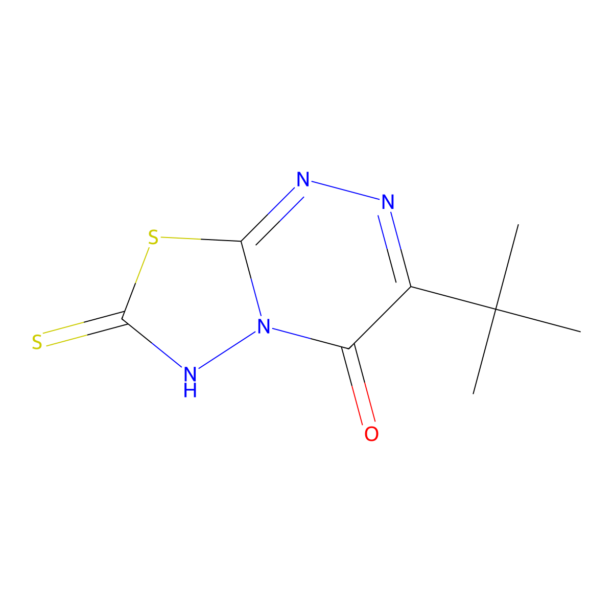 3-tert-butyl-7-sulfanyl-4H-[1,3,4]thiadiazolo[2,3-c][1,2,4]triazin-4-one molecular structure, CAS 474647-63-7