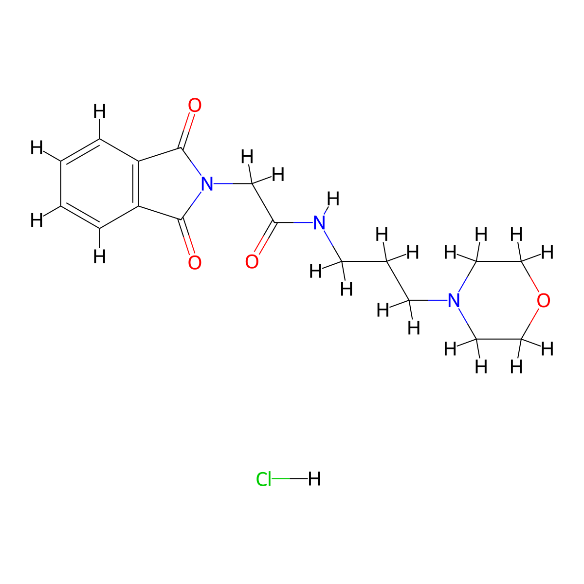 2-(1,3-dioxo-2,3-dihydro-1H-isoindol-2-yl)-N-[3-(morpholin-4-yl)propyl]acetamide hydrochloride molecular structure, CAS 474647-90-0