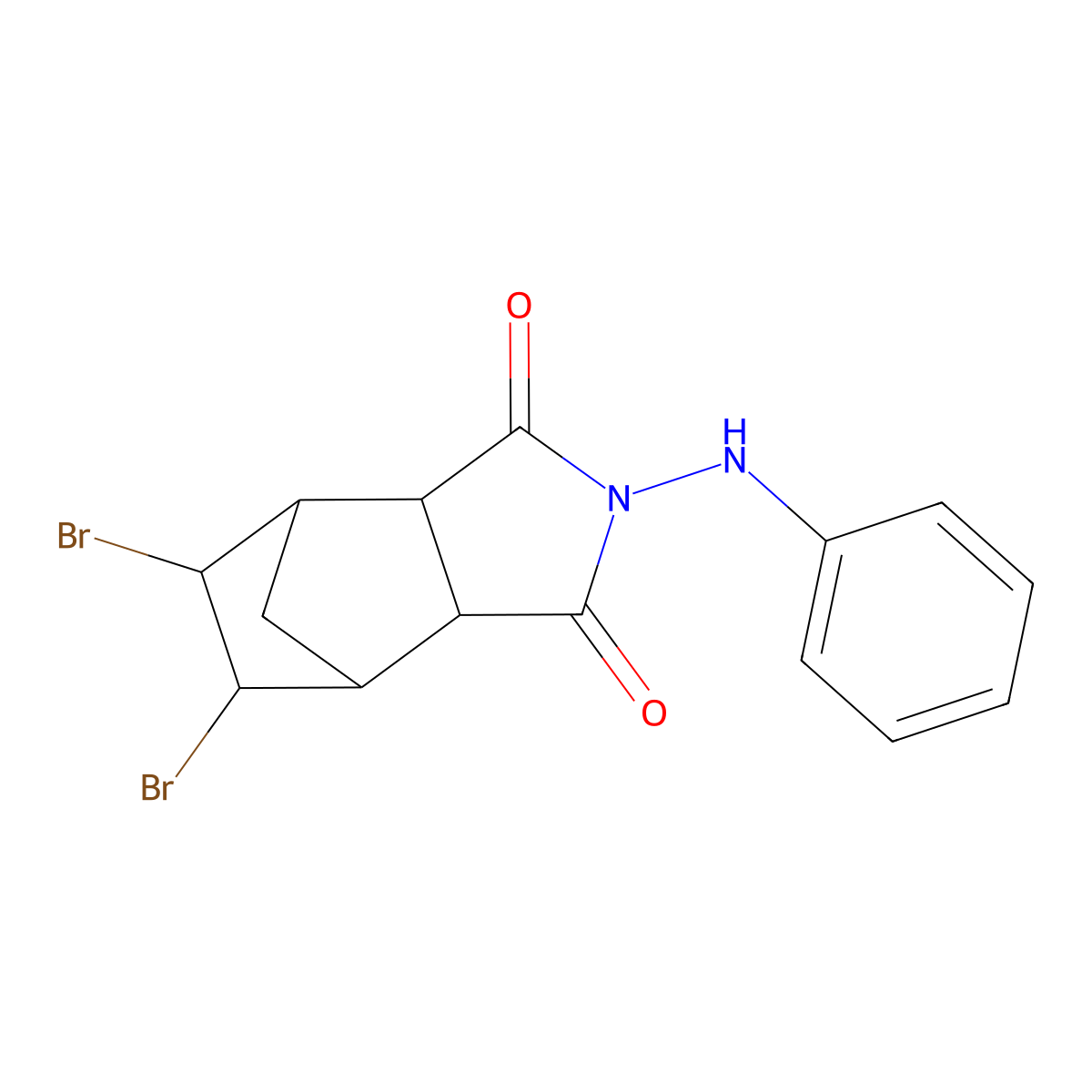 5,6-dibromo-2-(phenylamino)hexahydro-1H-4,7-methanoisoindole-1,3(2H)-dione molecular structure, CAS 474648-06-1