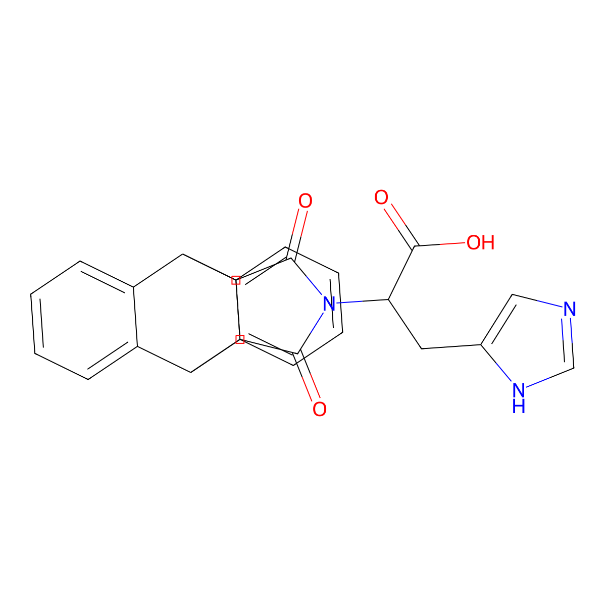 2-{16,18-dioxo-17-azapentacyclo[6.6.5.0^{2,7}.0^{9,14}.0^{15,19}]nonadeca-2,4,6,9(14),10,12-hexaen-17-yl}-3-(1H-imidazol-5-yl)propanoic acid molecular structure, CAS 474648-18-5