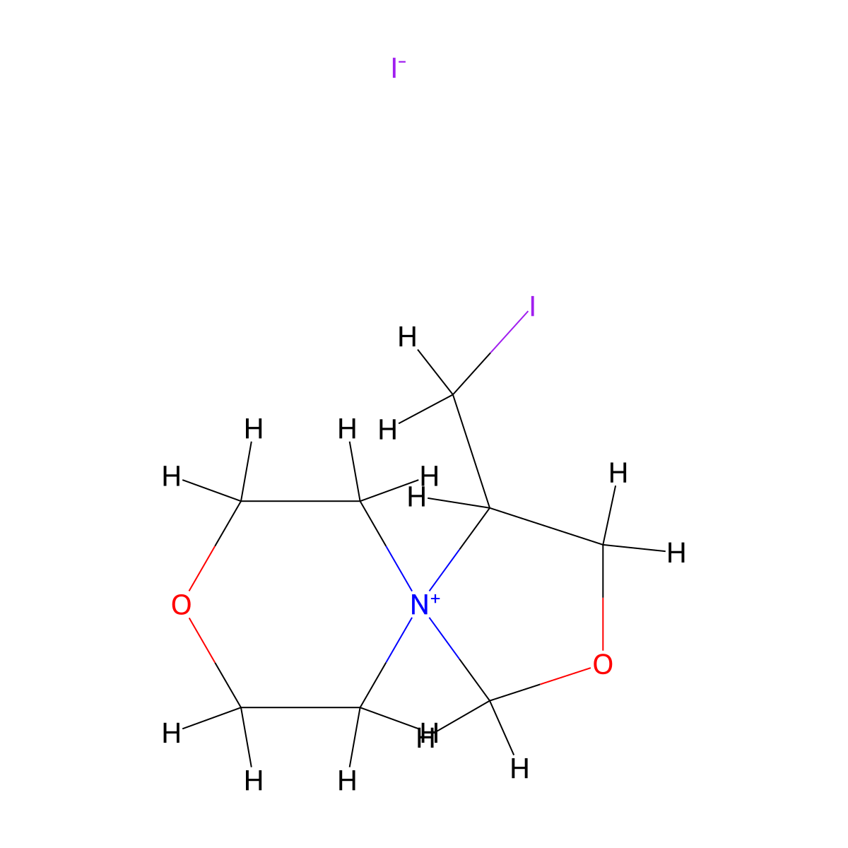 4-(Iodomethyl)-2,8-dioxa-5-azaspiro[4.5]decan-5-ium iodide molecular structure, CAS 474650-05-0
