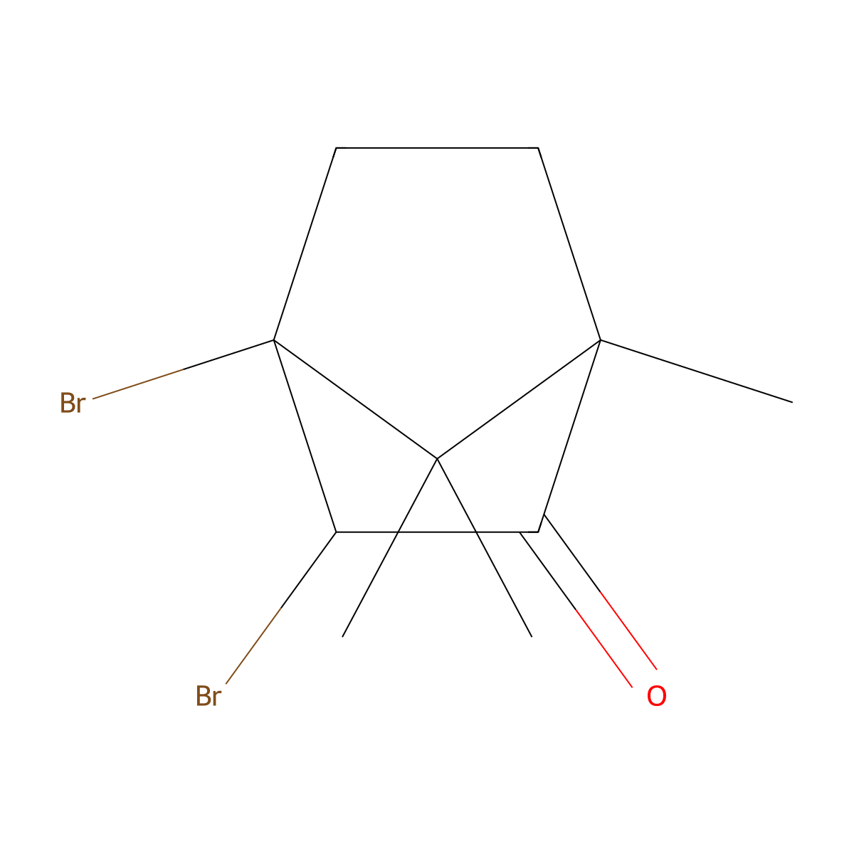 3,4-Dibromo-1,7,7-trimethylbicyclo[2.2.1]heptan-2-one molecular structure, CAS 474650-30-1