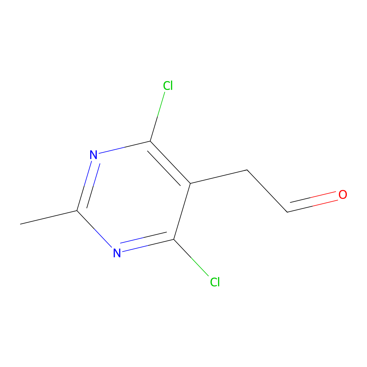 2-(4,6-Dichloro-2-methylpyrimidin-5-yl)acetaldehyde molecular structure, CAS 474656-37-6