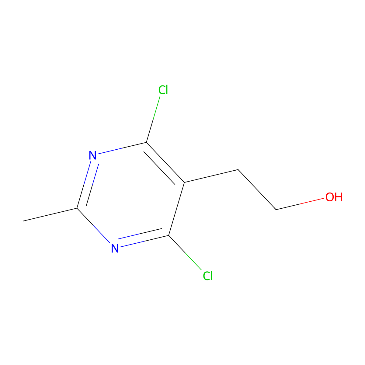 2-(4,6-Dichloro-2-methyl-pyrimidin-5-yl)-ethanol molecular structure, CAS 474656-43-4