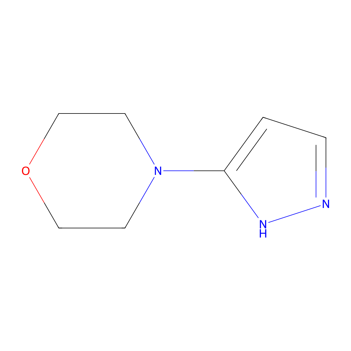 4-(1H-pyrazol-3-yl)morpholine molecular structure, CAS 474656-47-8