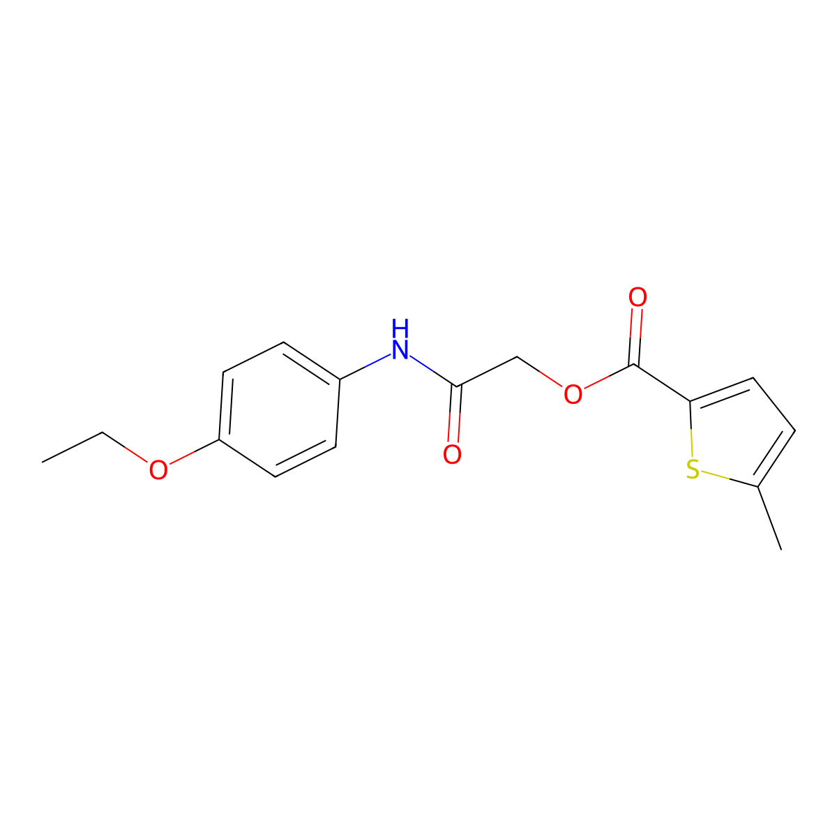 [2-(4-Ethoxyanilino)-2-oxoethyl] 5-methylthiophene-2-carboxylate molecular structure, CAS 474663-44-0