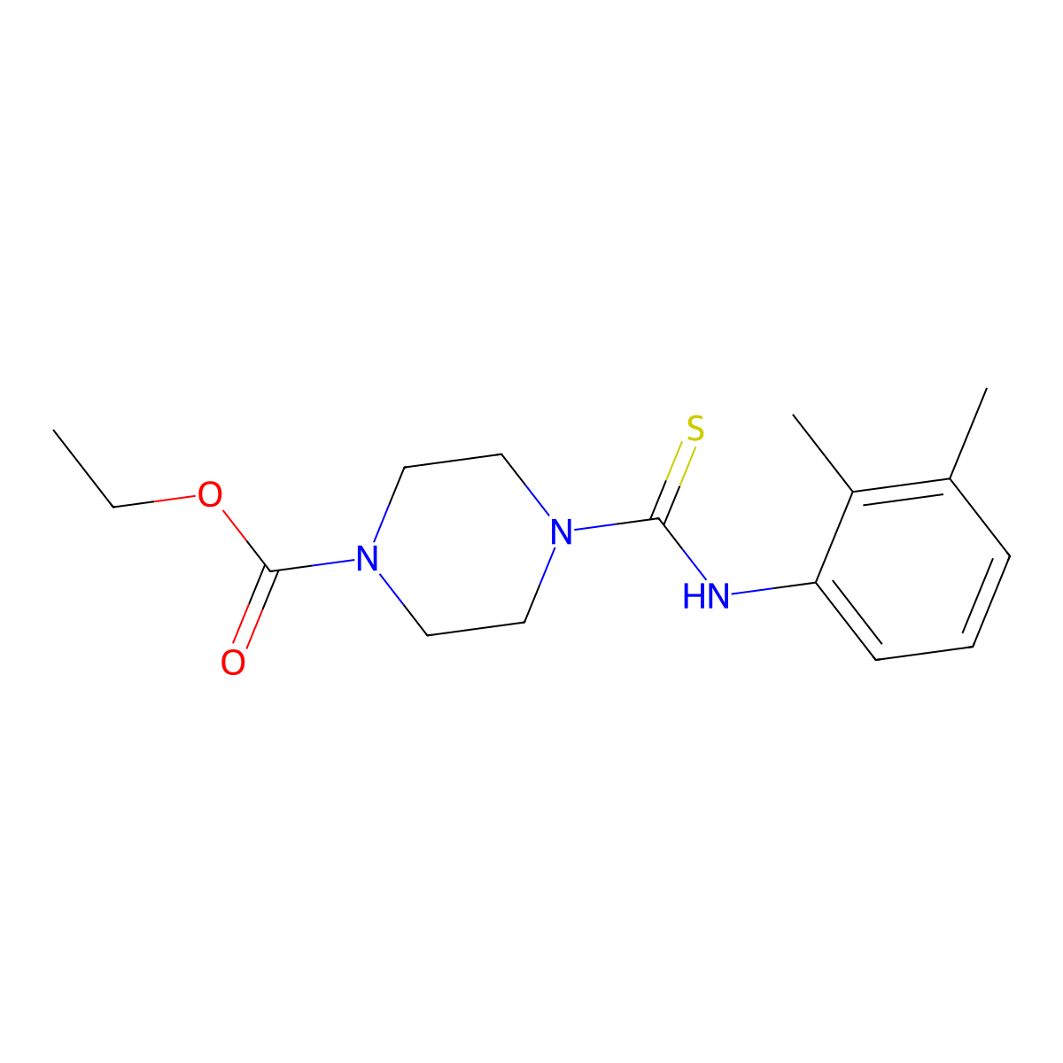 Ethyl 4-[(2,3-dimethylphenyl)carbamothioyl]piperazine-1-carboxylate molecular structure, CAS 474667-54-4