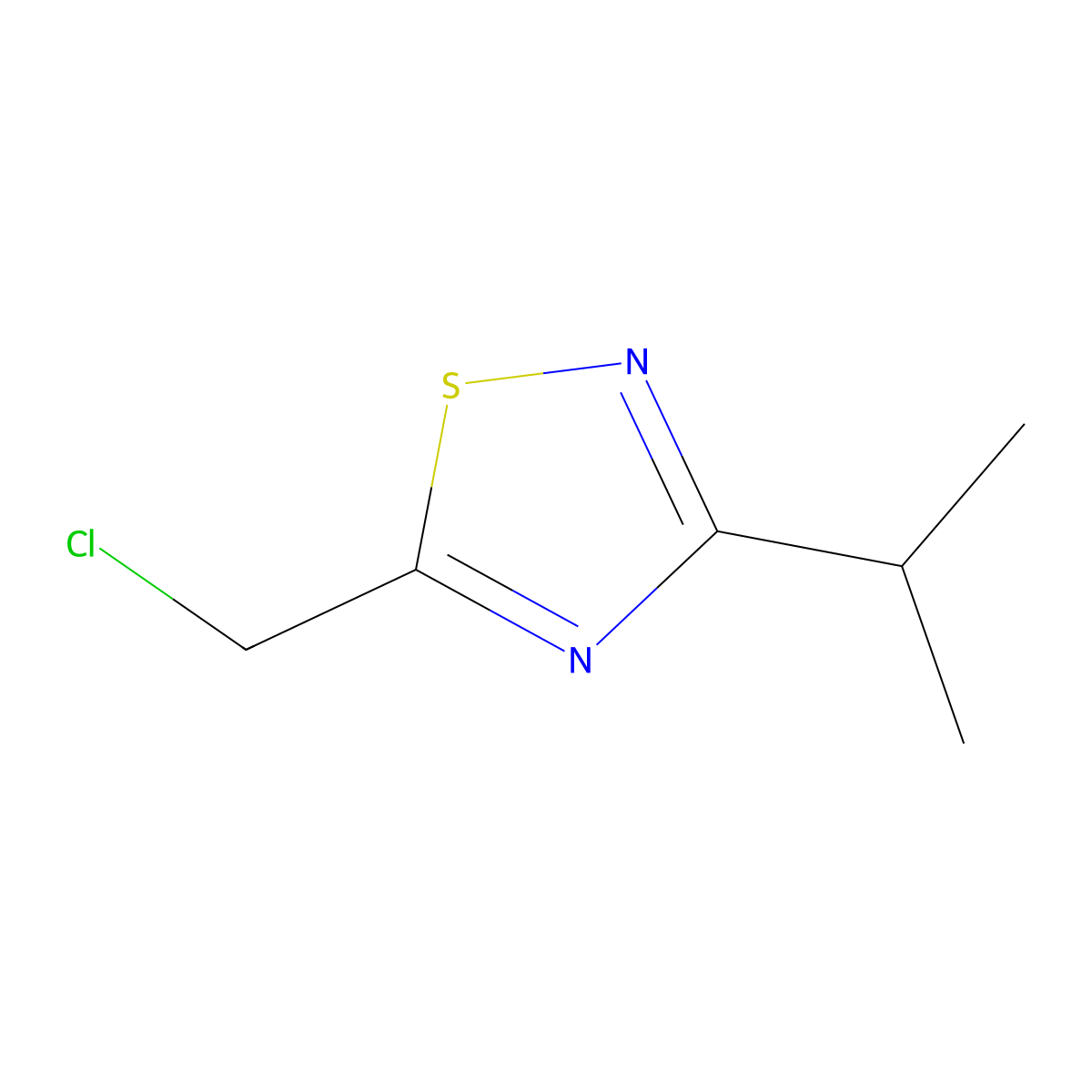 5-(Chloromethyl)-3-(propan-2-yl)-1,2,4-thiadiazole molecular structure, CAS 474678-09-6