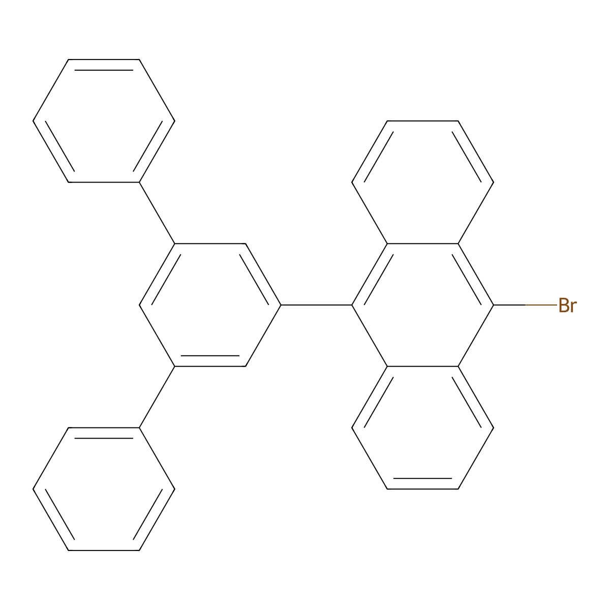 9-([1,1':3',1''-Terphenyl]-5'-yl)-10-bromoanthracene molecular structure, CAS 474688-74-9