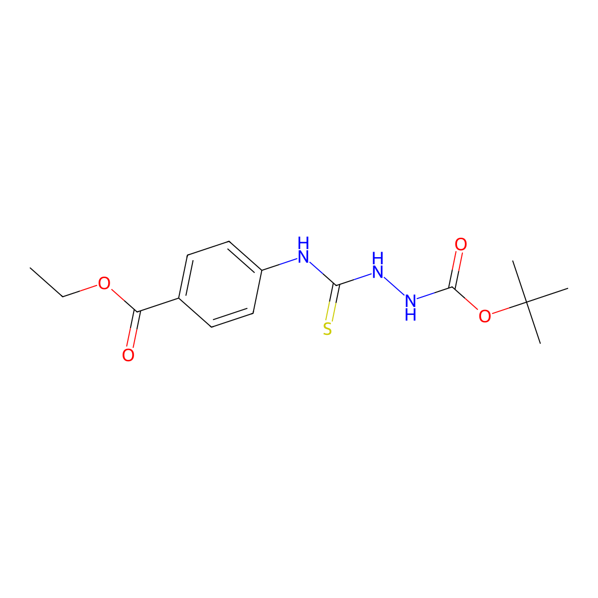 Ethyl 4-[({[(tert-butoxy)carbonylamino]amino}thioxomethyl)amino]benzoate molecular structure, CAS 474689-84-4