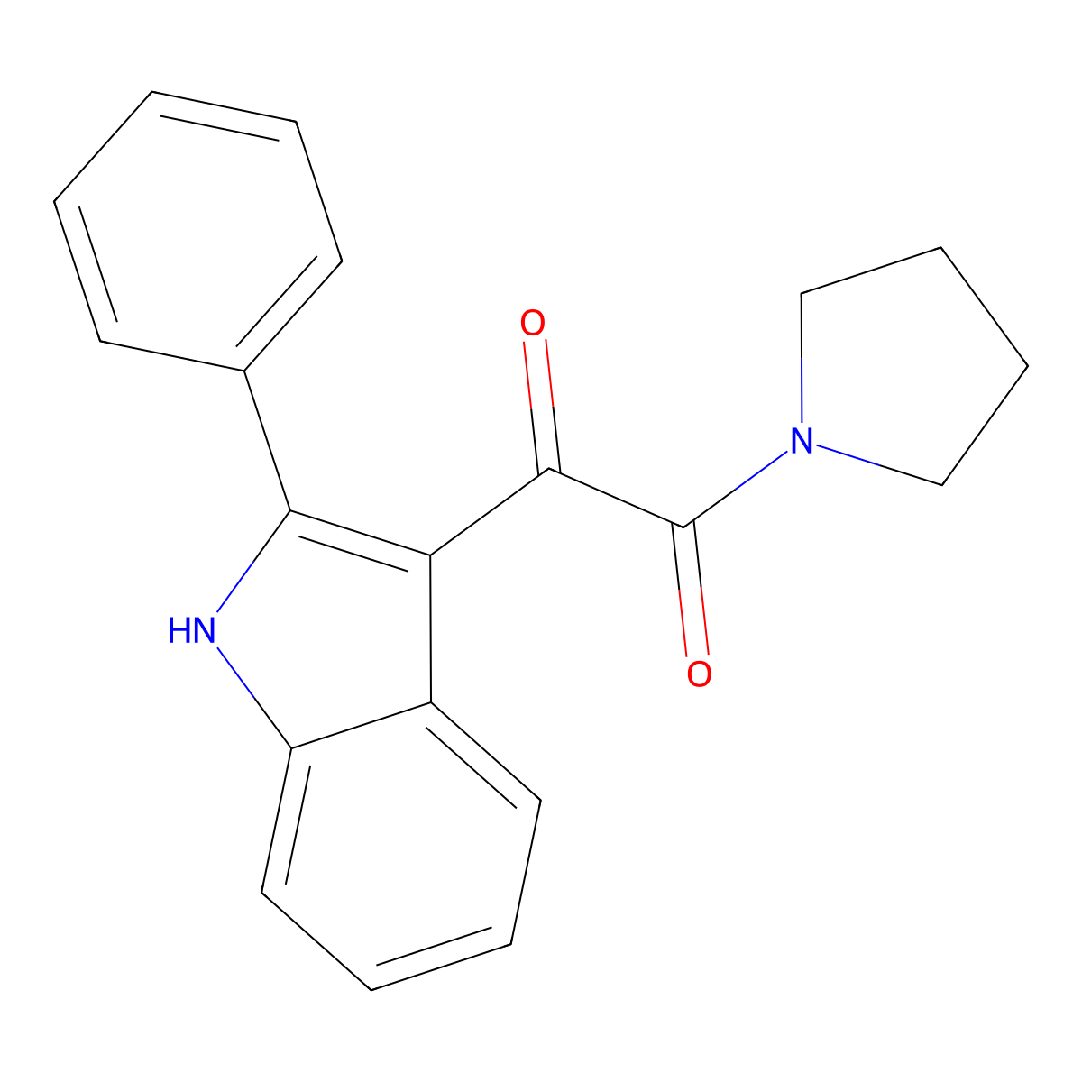 1-(2-phenyl-1H-indol-3-yl)-2-(pyrrolidin-1-yl)ethane-1,2-dione molecular structure, CAS 4747-41-5
