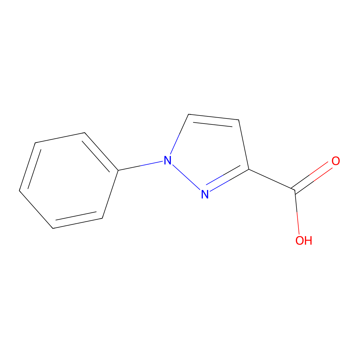 1-Phenyl-1H-pyrazole-3-carboxylic acid molecular structure, CAS 4747-46-0