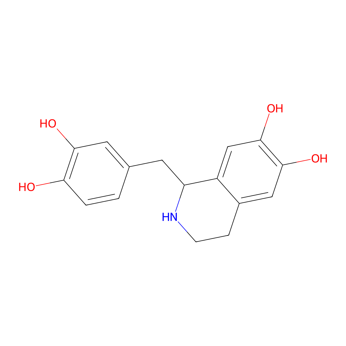 Tetrahydropapaveroline molecular structure, CAS 4747-99-3