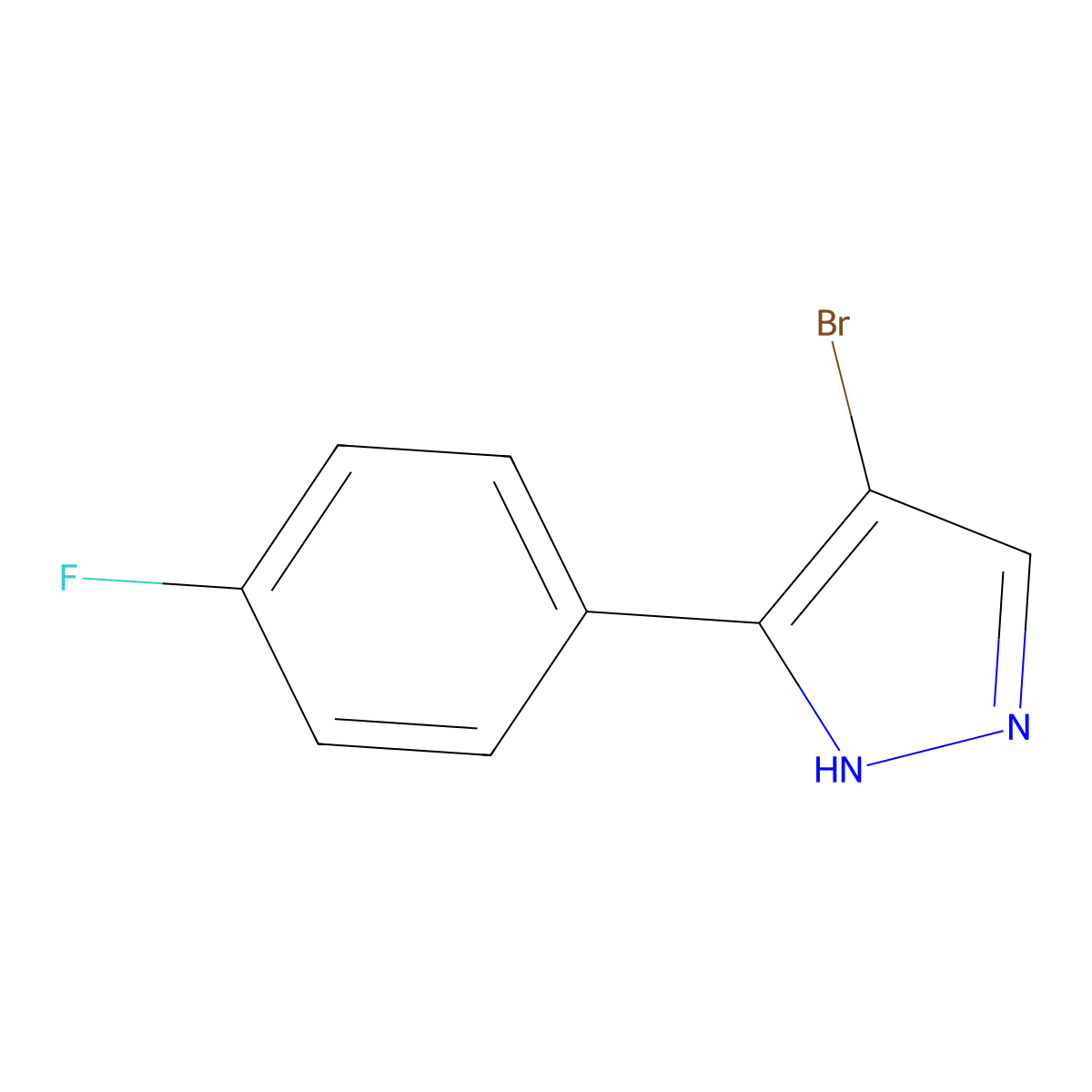 4-Bromo-5-(4-fluorophenyl)-1H-pyrazole molecular structure, CAS 474706-36-0