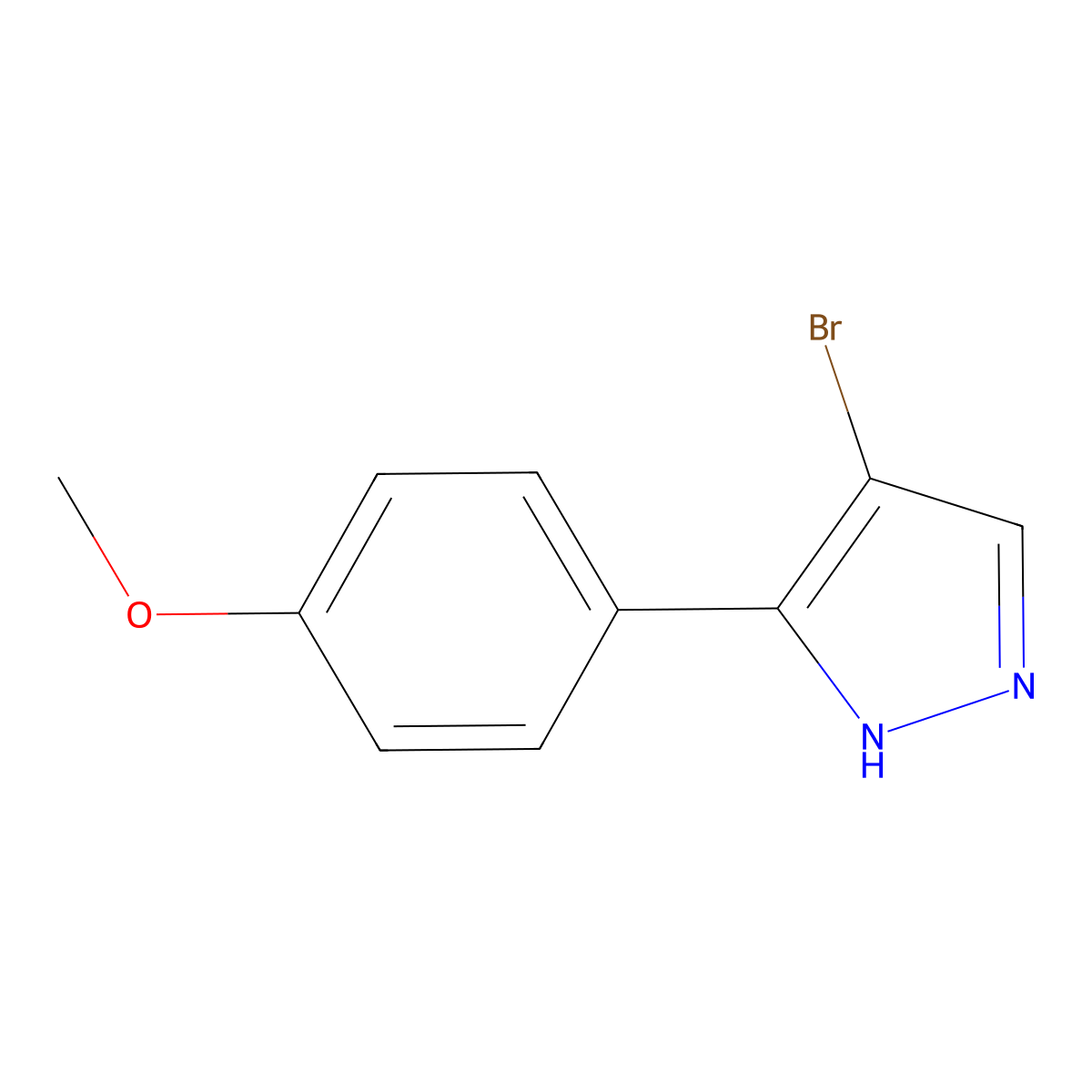 4-Bromo-5-(4-methoxyphenyl)-1H-pyrazole molecular structure, CAS 474706-38-2