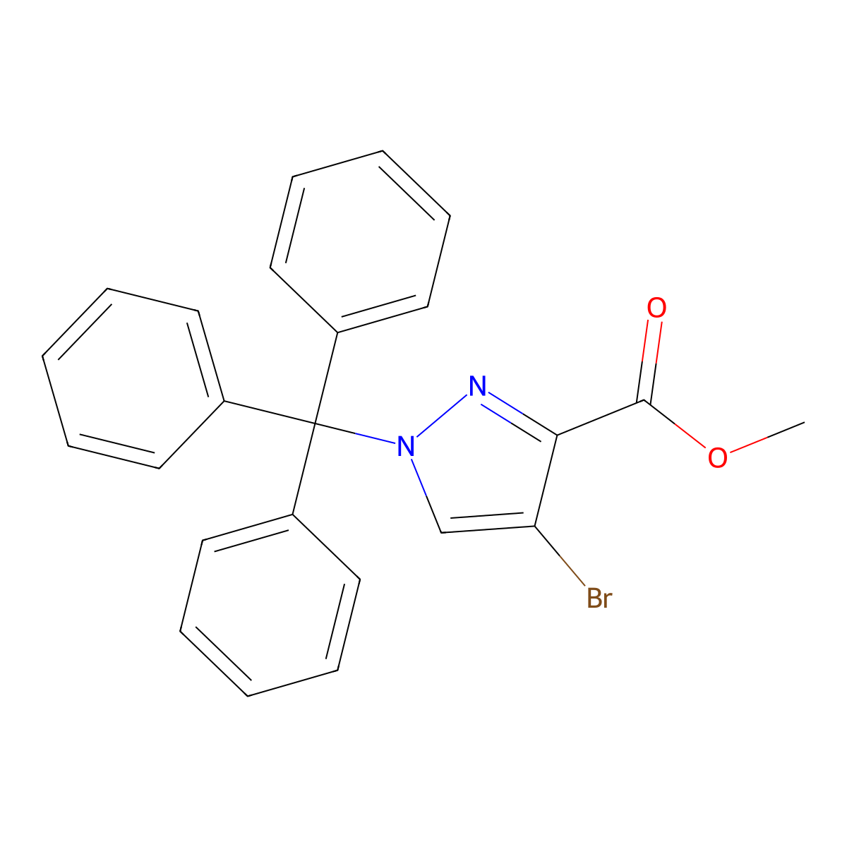 Methyl 4-bromo-1-trityl-1H-pyrazole-3-carboxylate molecular structure, CAS 474706-51-9