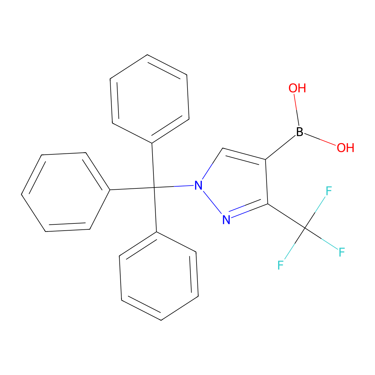 [3-(Trifluoromethyl)-1-trityl-1H-pyrazol-4-YL]boronic acid molecular structure, CAS 474706-58-6