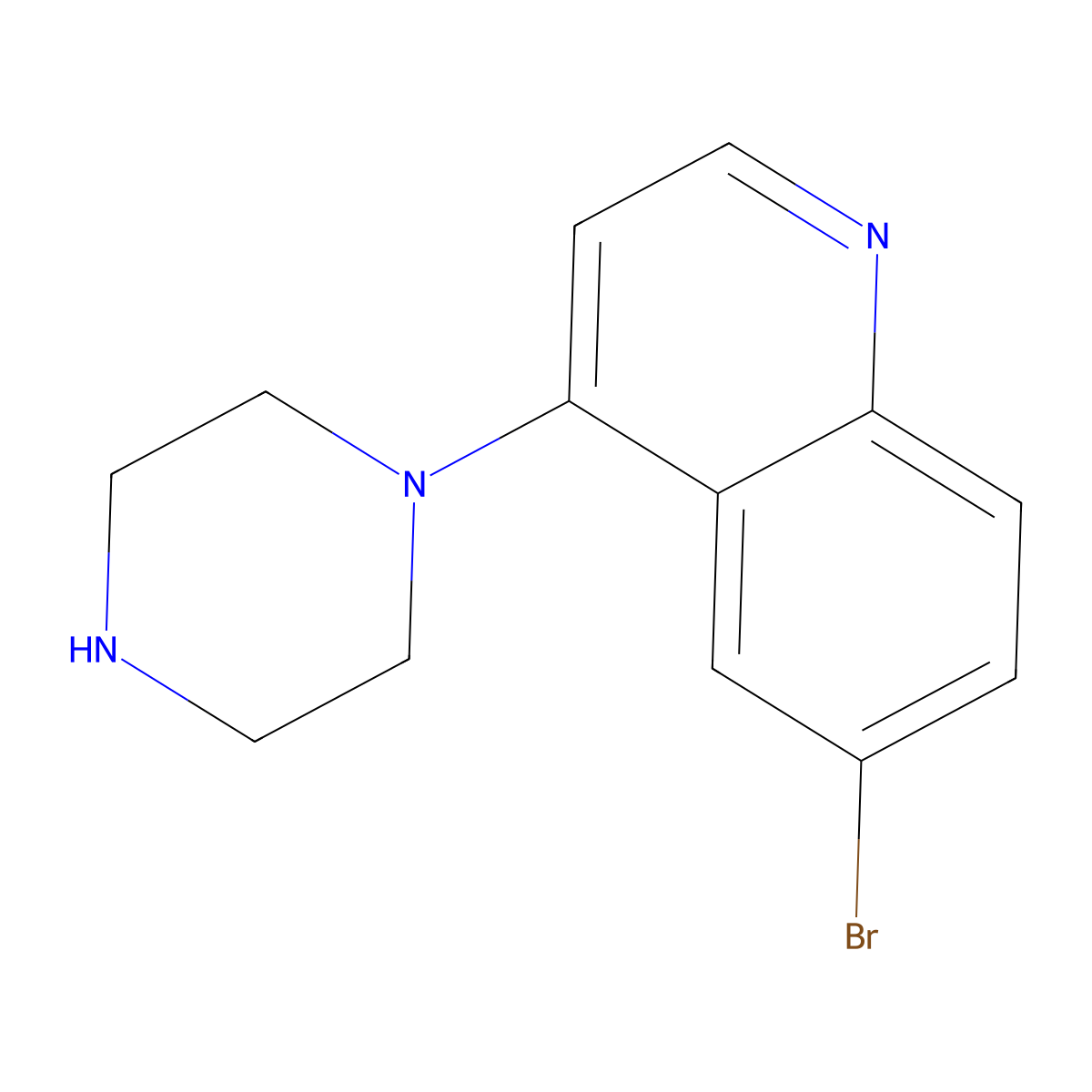 6-Bromo-4-(piperazin-1-yl)quinoline molecular structure, CAS 474707-24-9