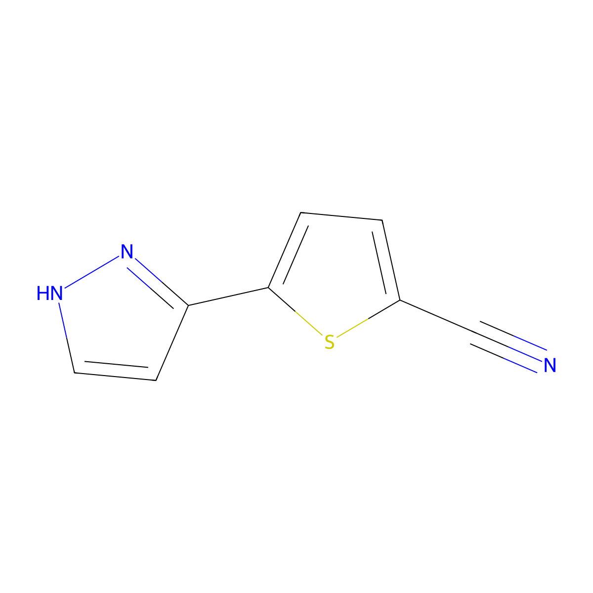 5-(1H-Pyrazol-3-yl)thiophene-2-carbonitrile molecular structure, CAS 474707-58-9