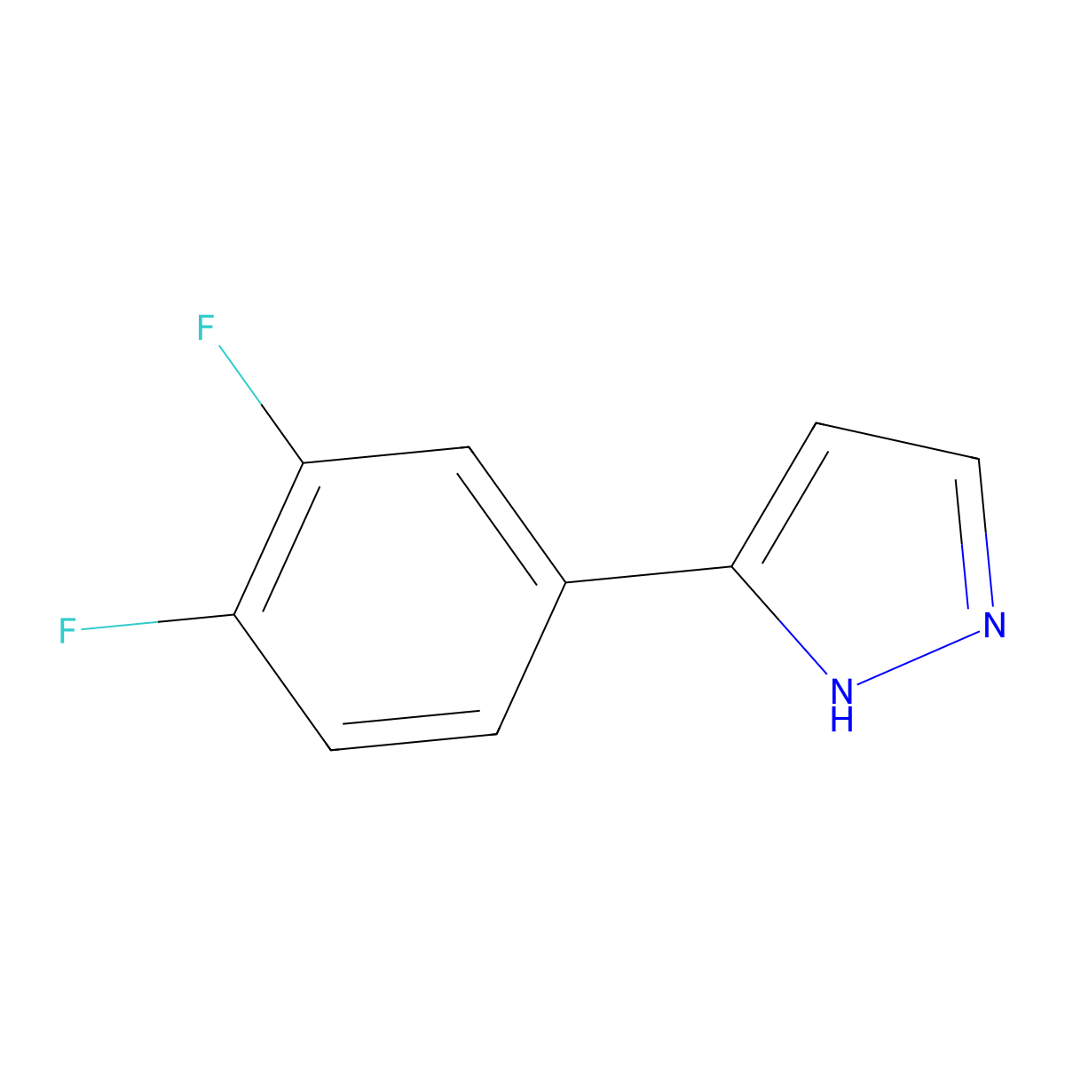5-(3,4-difluorophenyl)-1H-pyrazole molecular structure, CAS 474707-69-2