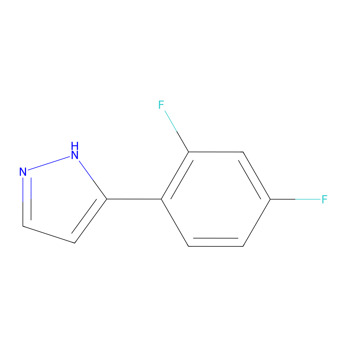 3-(2,4-difluorophenyl)-1H-pyrazole molecular structure, CAS 474707-70-5