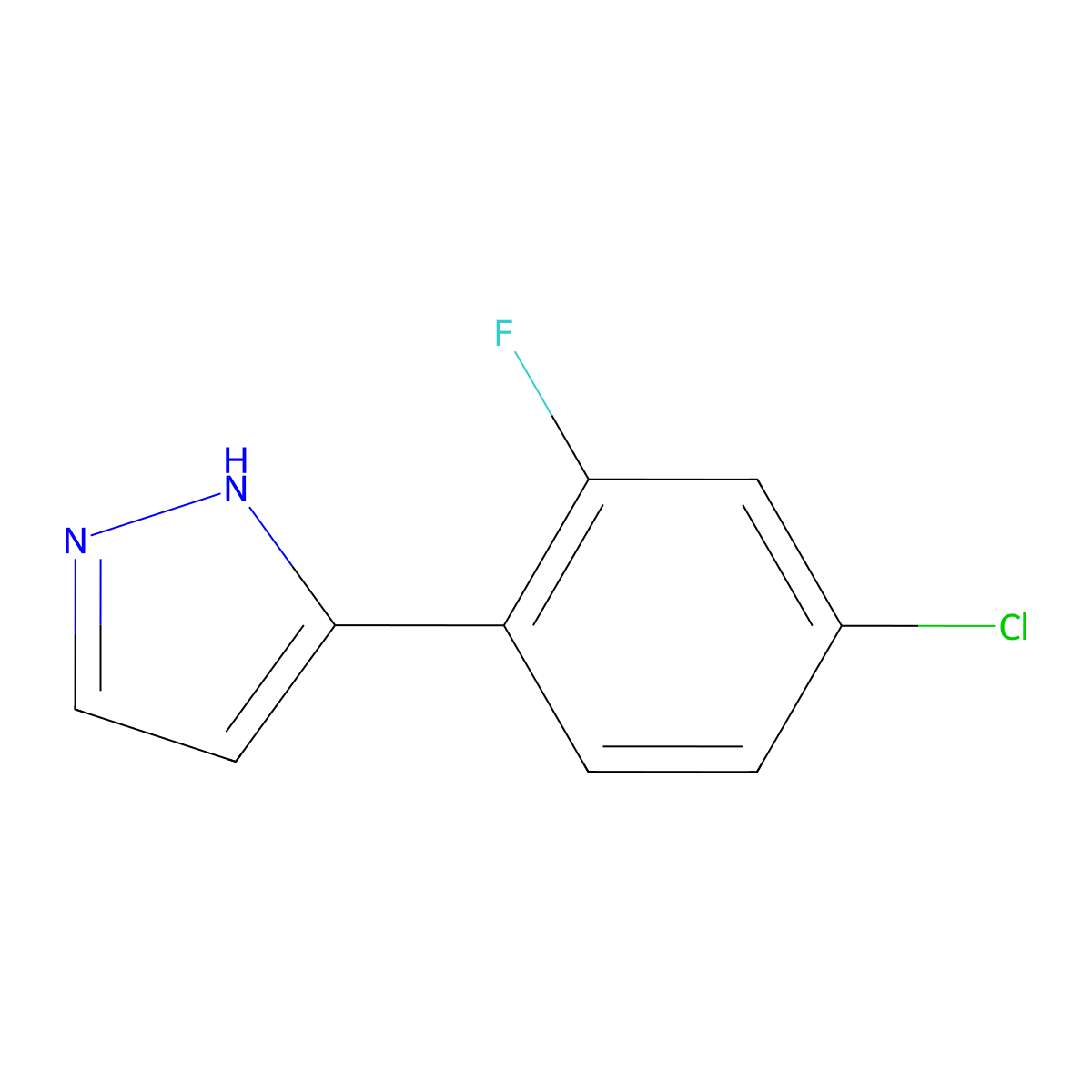 3-(4-Chloro-2-fluorophenyl)-1h-pyrazole molecular structure, CAS 474707-72-7