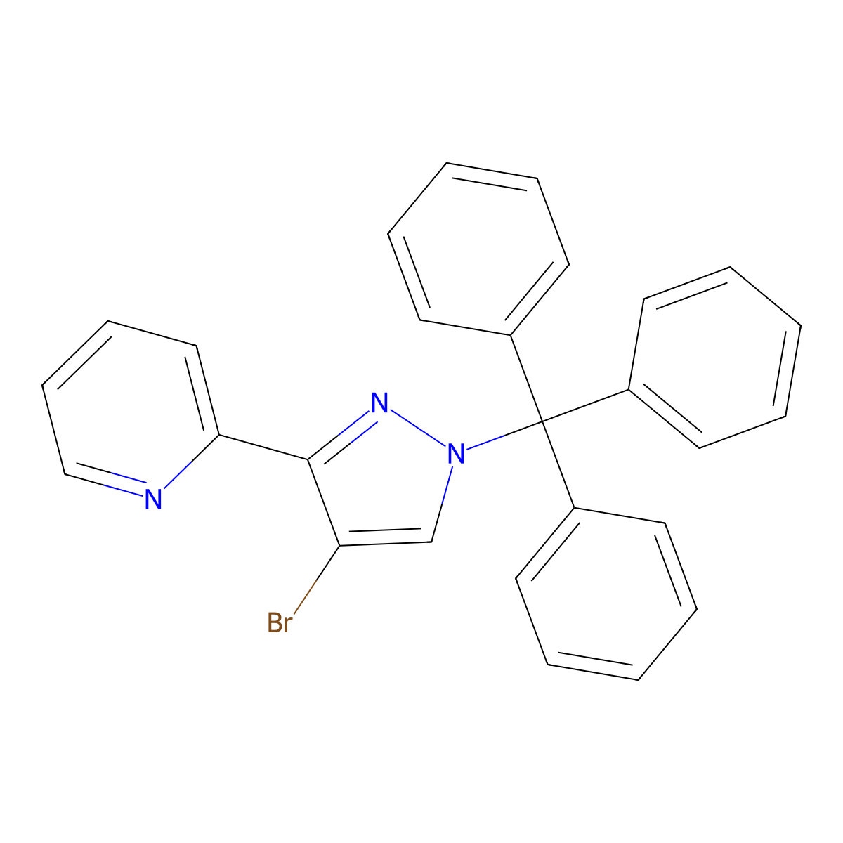 2-(4-Bromo-1-trityl-1h-pyrazol-3-yl)pyridine molecular structure, CAS 474707-94-3