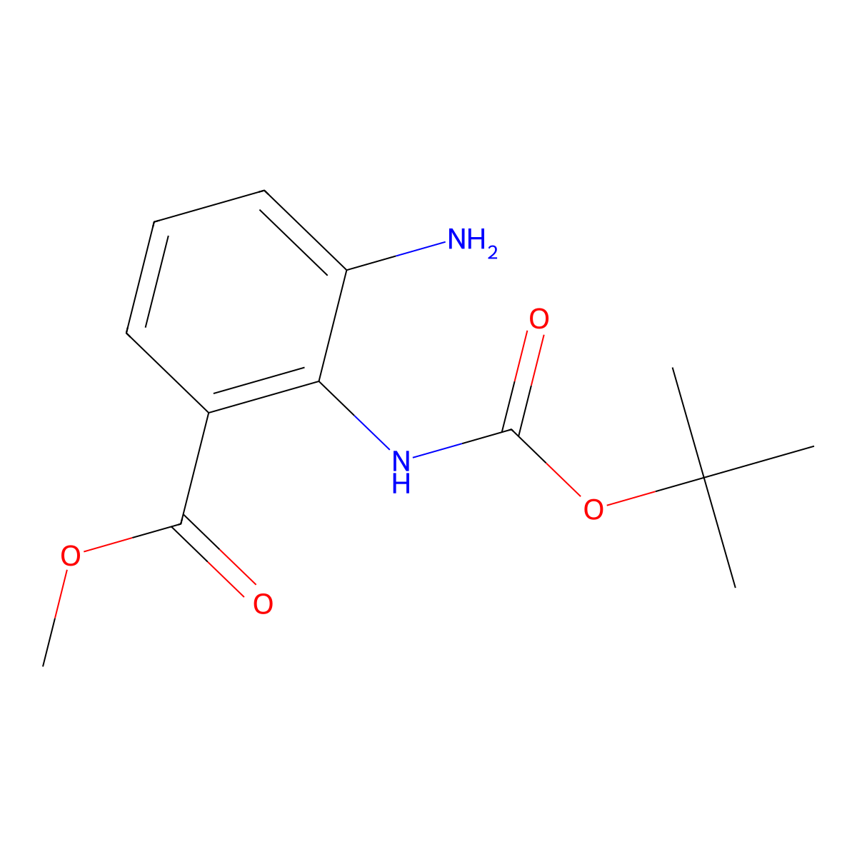 3-Amino-2-tert-butoxycarbonylamino-benzoic acid methyl ester molecular structure, CAS 474708-09-3