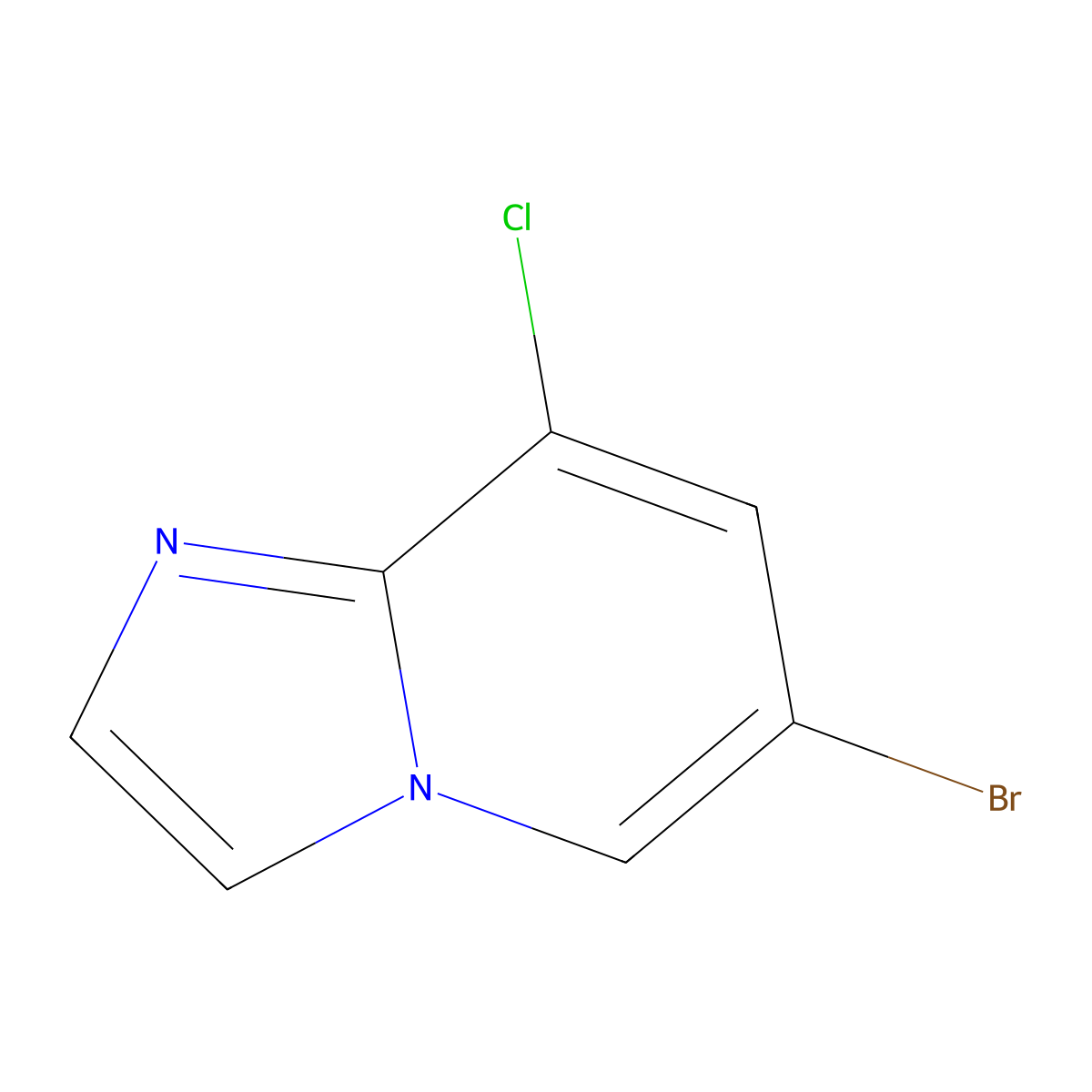 6-Bromo-8-chloroimidazo[1,2-A]pyridine molecular structure, CAS 474708-88-8