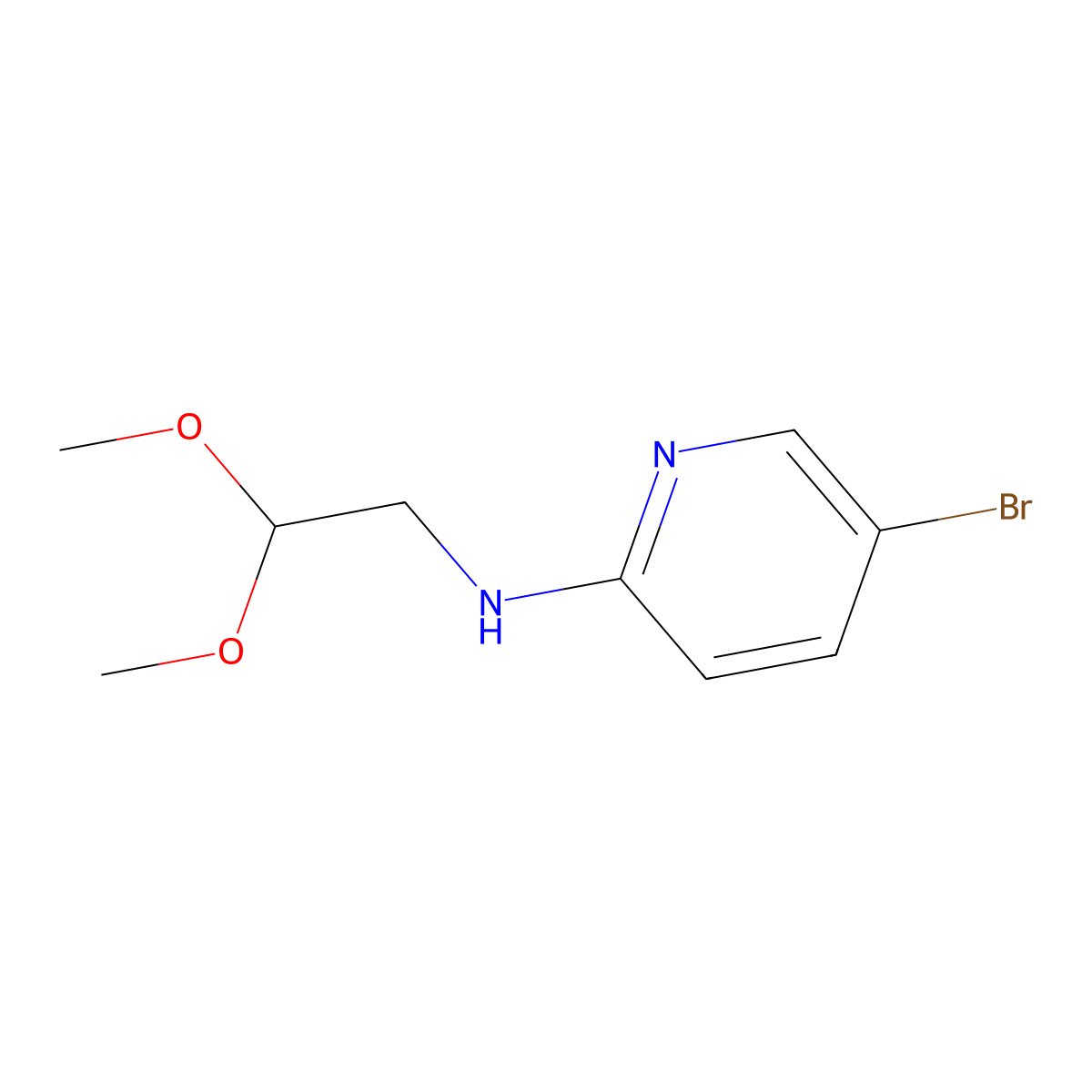 5-Bromo-N-(2,2-dimethoxyethyl)pyridin-2-amine molecular structure, CAS 474708-93-5