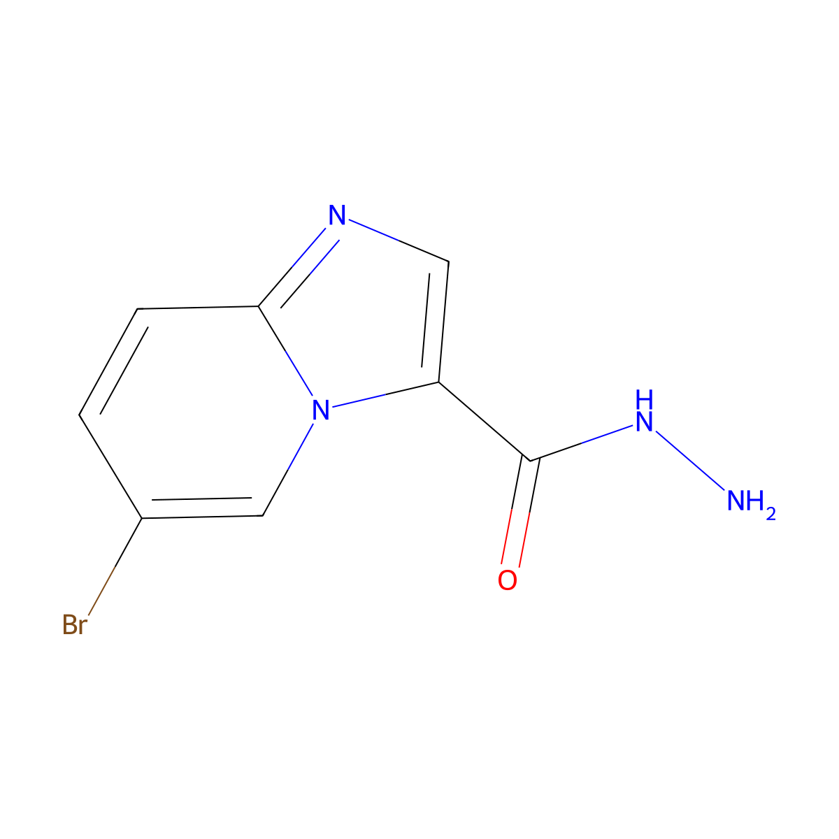 6-Bromoimidazo[1,2-a]pyridine-3-carbohydrazide molecular structure, CAS 474709-32-5