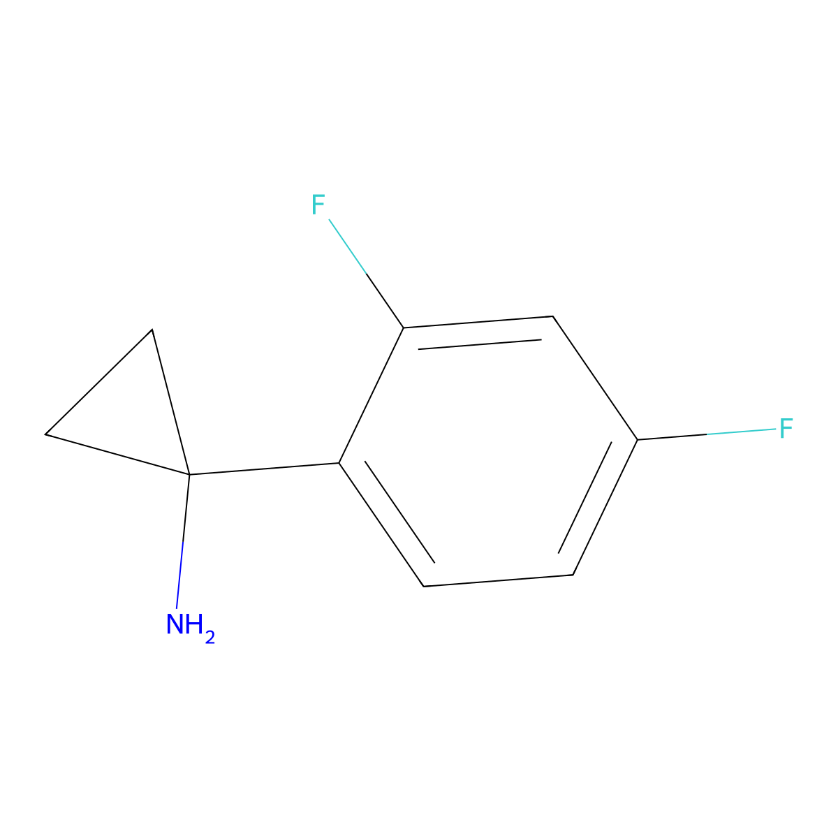 1-(2,4-Difluorophenyl)cyclopropanamine molecular structure, CAS 474709-81-4