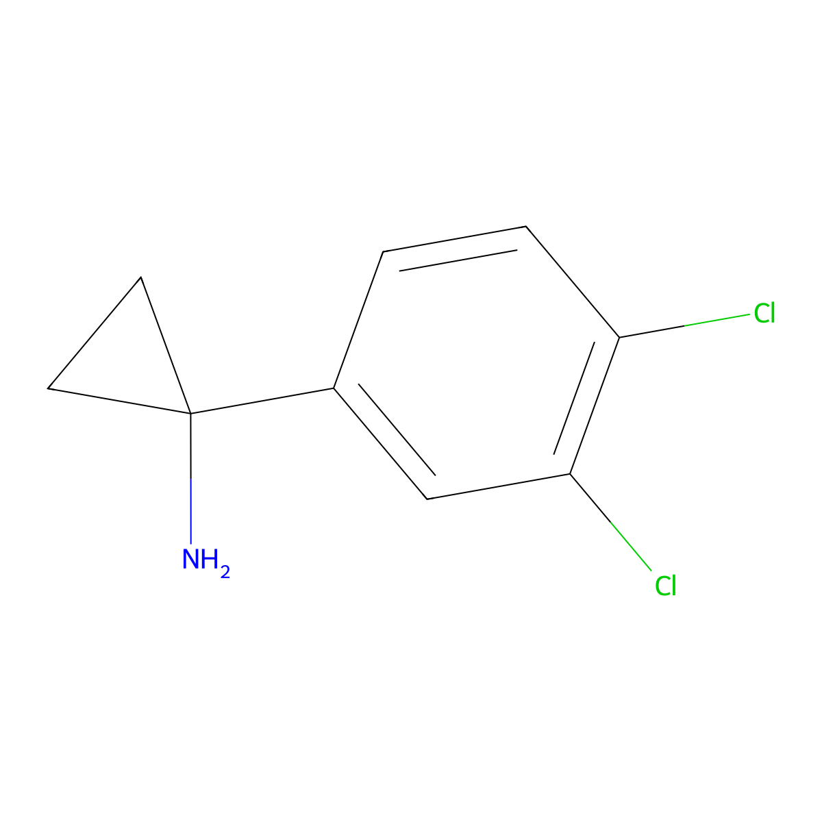 1-(3,4-Dichlorophenyl)cyclopropan-1-amine molecular structure, CAS 474709-82-5