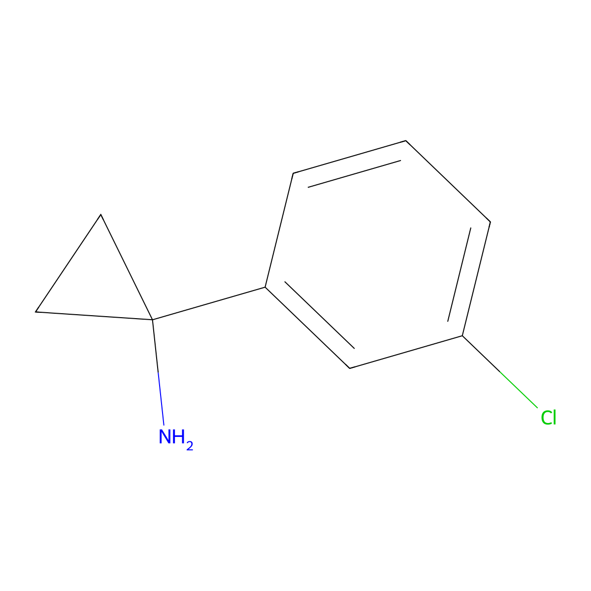 1-(3-Chlorophenyl)cyclopropanamine molecular structure, CAS 474709-84-7