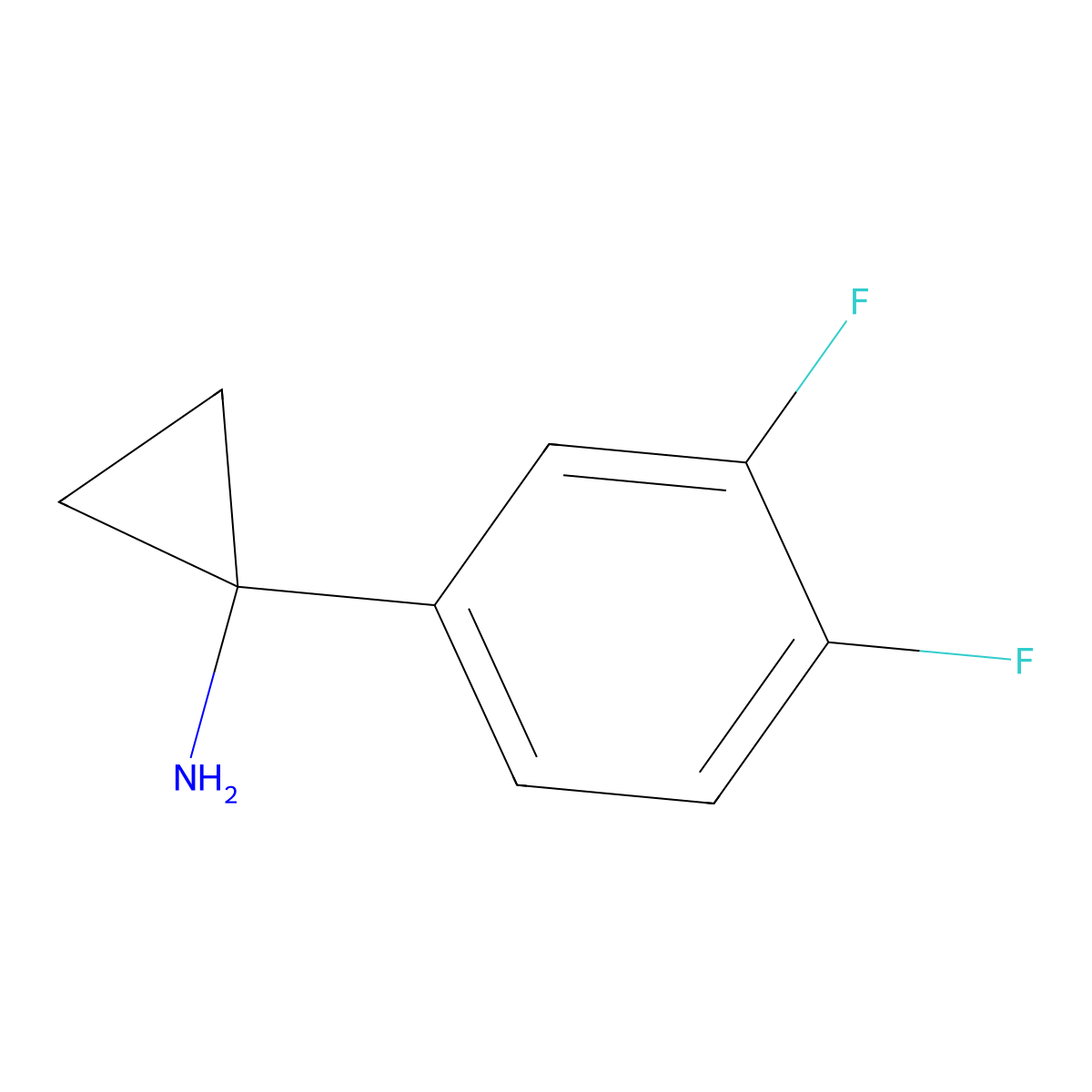 1-(3,4-Difluorophenyl)cyclopropanamine molecular structure, CAS 474709-85-8