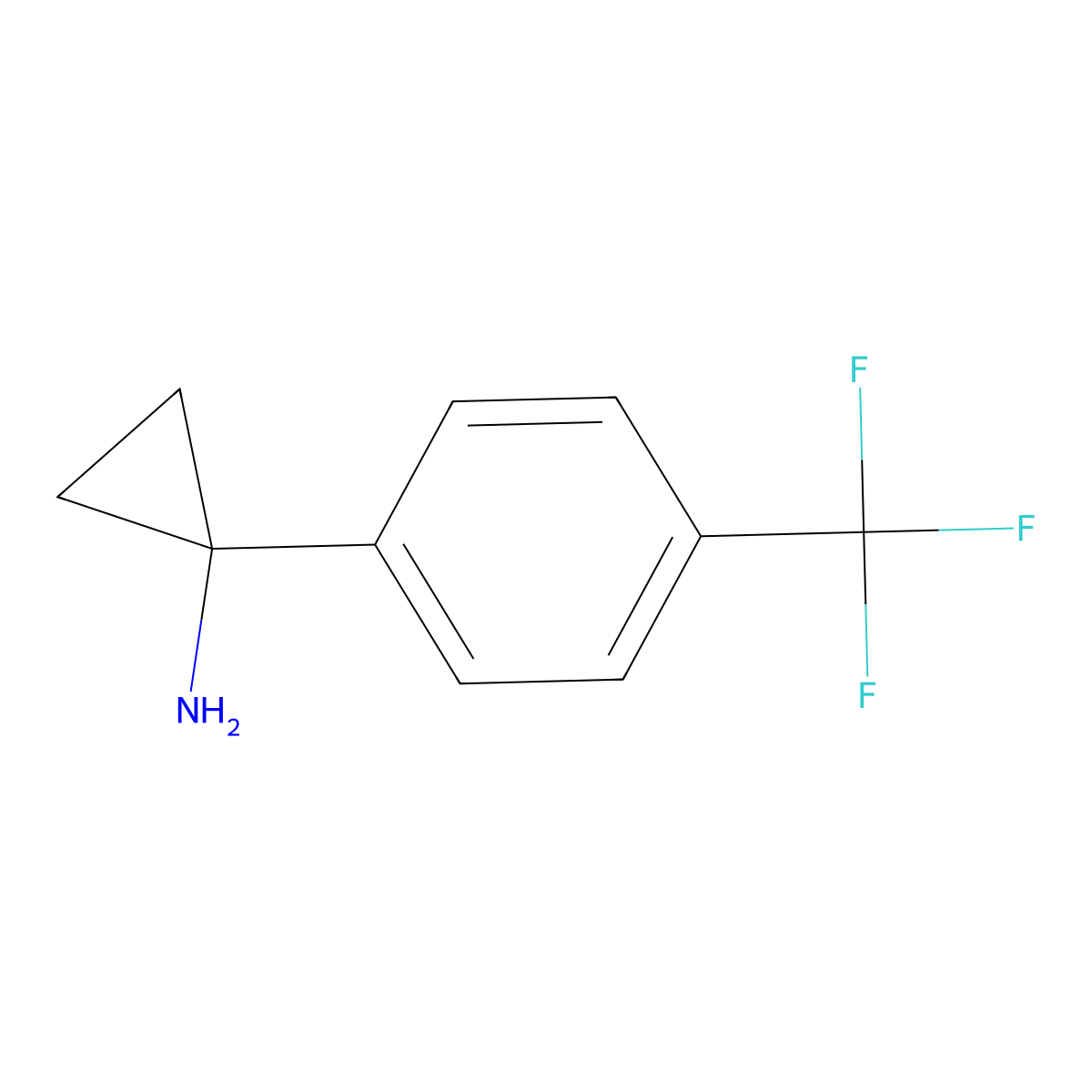 1-(4-(Trifluoromethyl)phenyl)cyclopropanamine molecular structure, CAS 474709-86-9