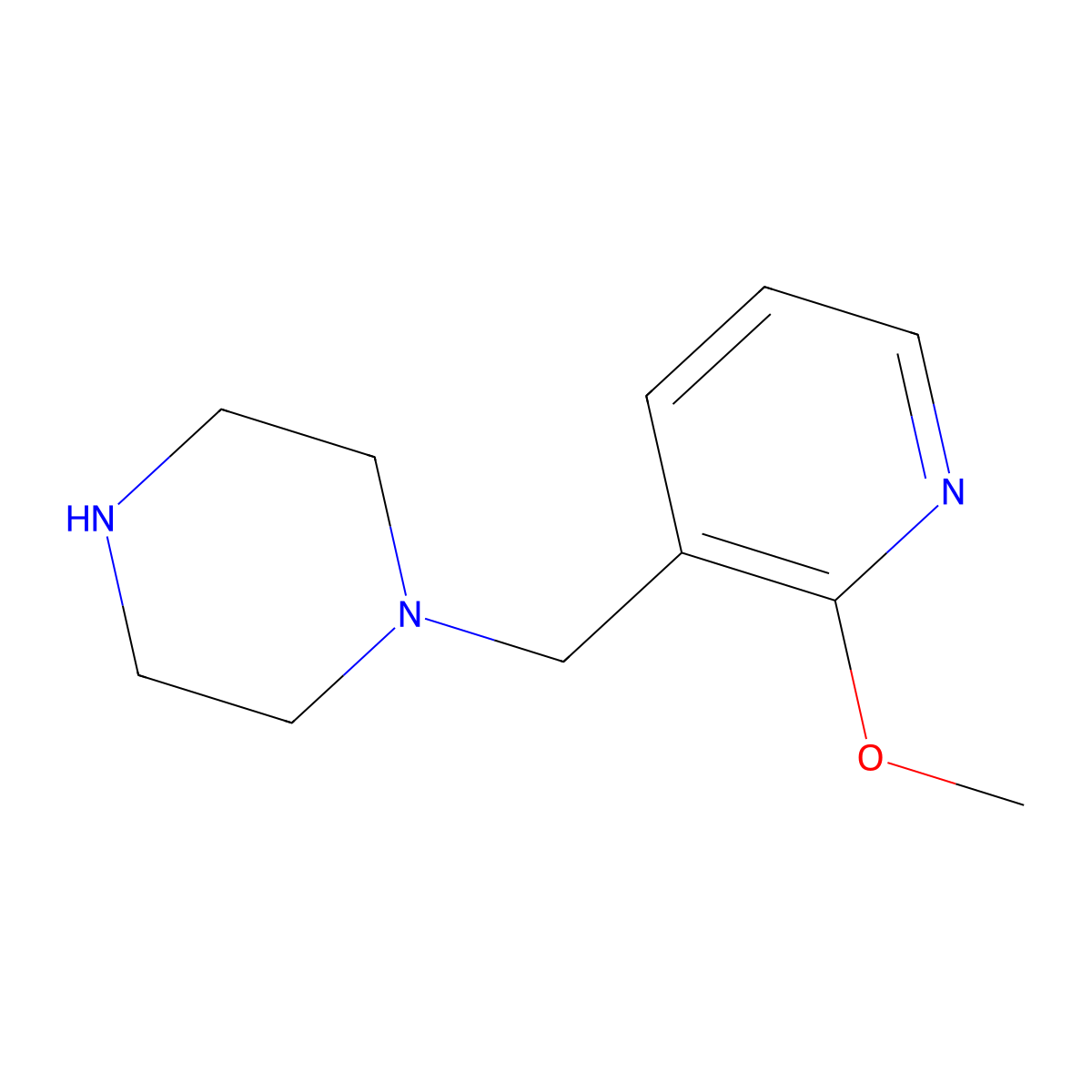 1-[(2-Methoxypyridin-3-yl)methyl]piperazine molecular structure, CAS 474710-29-7