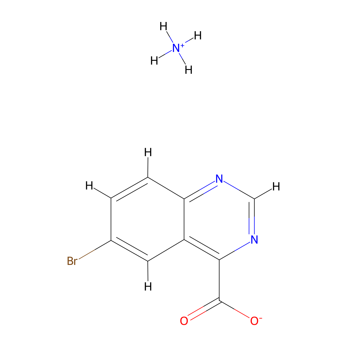 Ammonium 6-bromoquinazoline-4-carboxylate molecular structure, CAS 474710-80-0