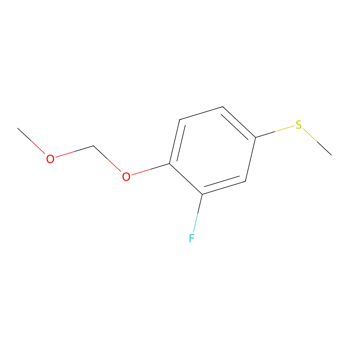 2-Fluoro-1-methoxymethoxy-4-methylsulfanyl benzene molecular structure, CAS 474711-10-9