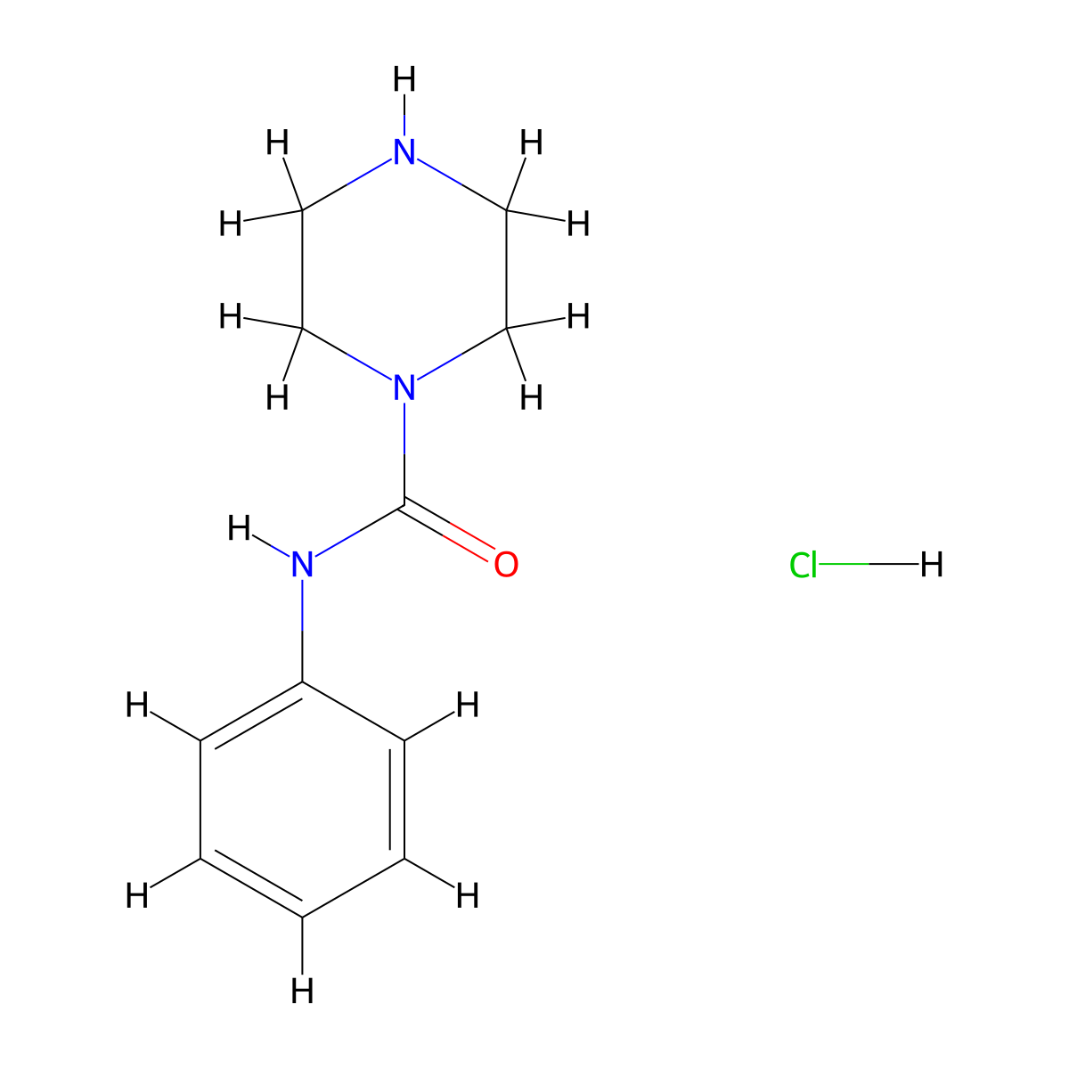 N-phenylpiperazine-1-carboxamide hydrochloride molecular structure, CAS 474711-91-6
