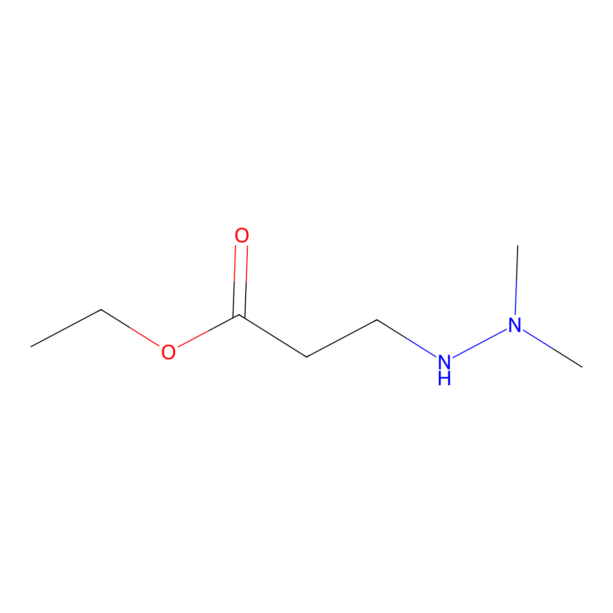 Ethyl 3-(2,2-dimethylhydrazinyl)propanoate molecular structure, CAS 4748-96-3
