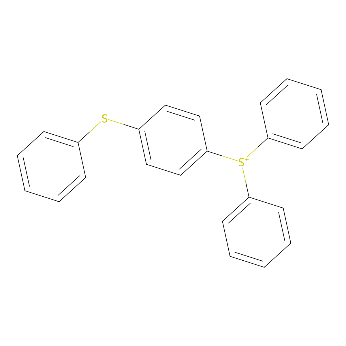 Diphenyl[4-(phenylsulfanyl)phenyl]sulfanium molecular structure, CAS 47480-44-4