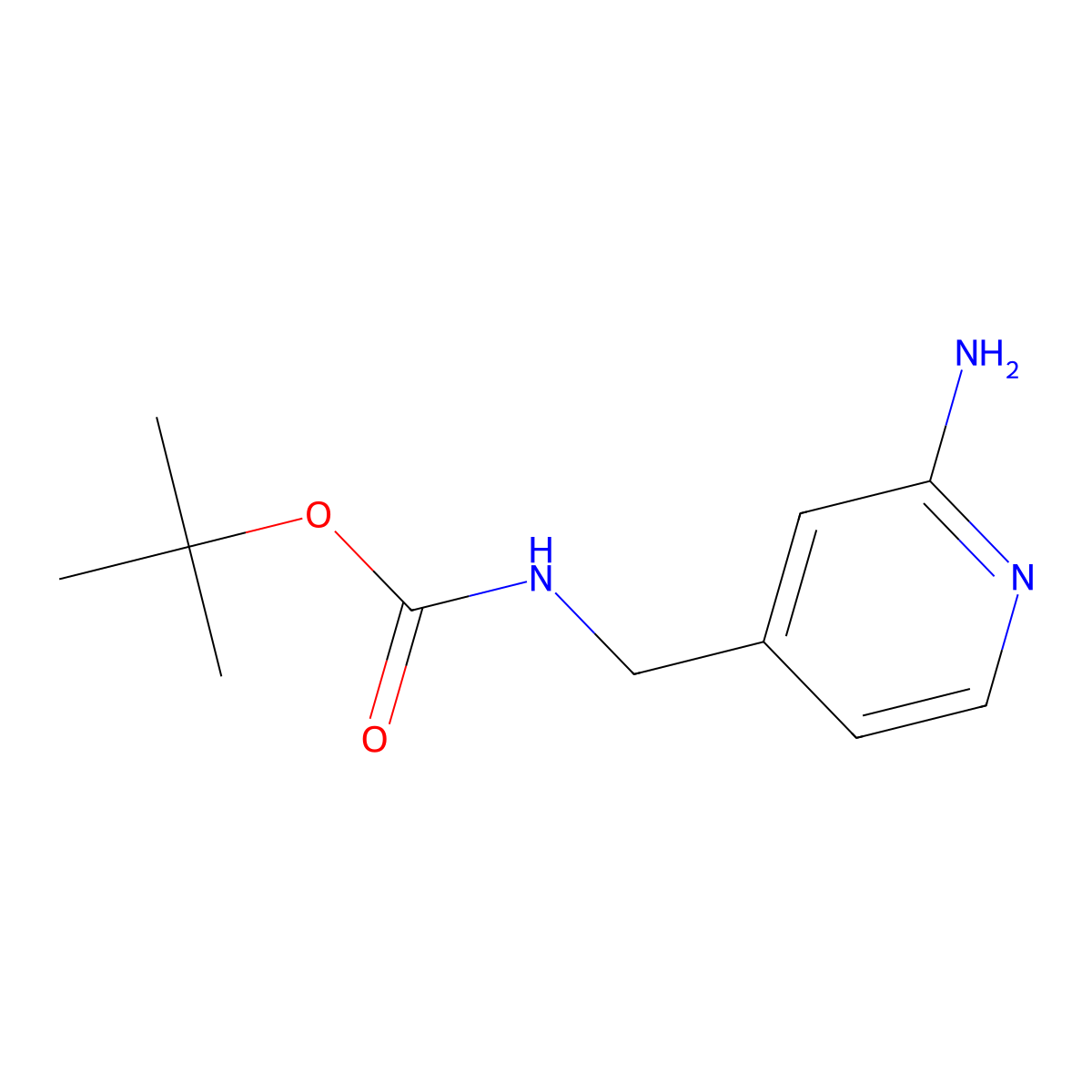 Tert-butyl ((2-aminopyridin-4-YL)methyl)carbamate molecular structure, CAS 474809-21-7