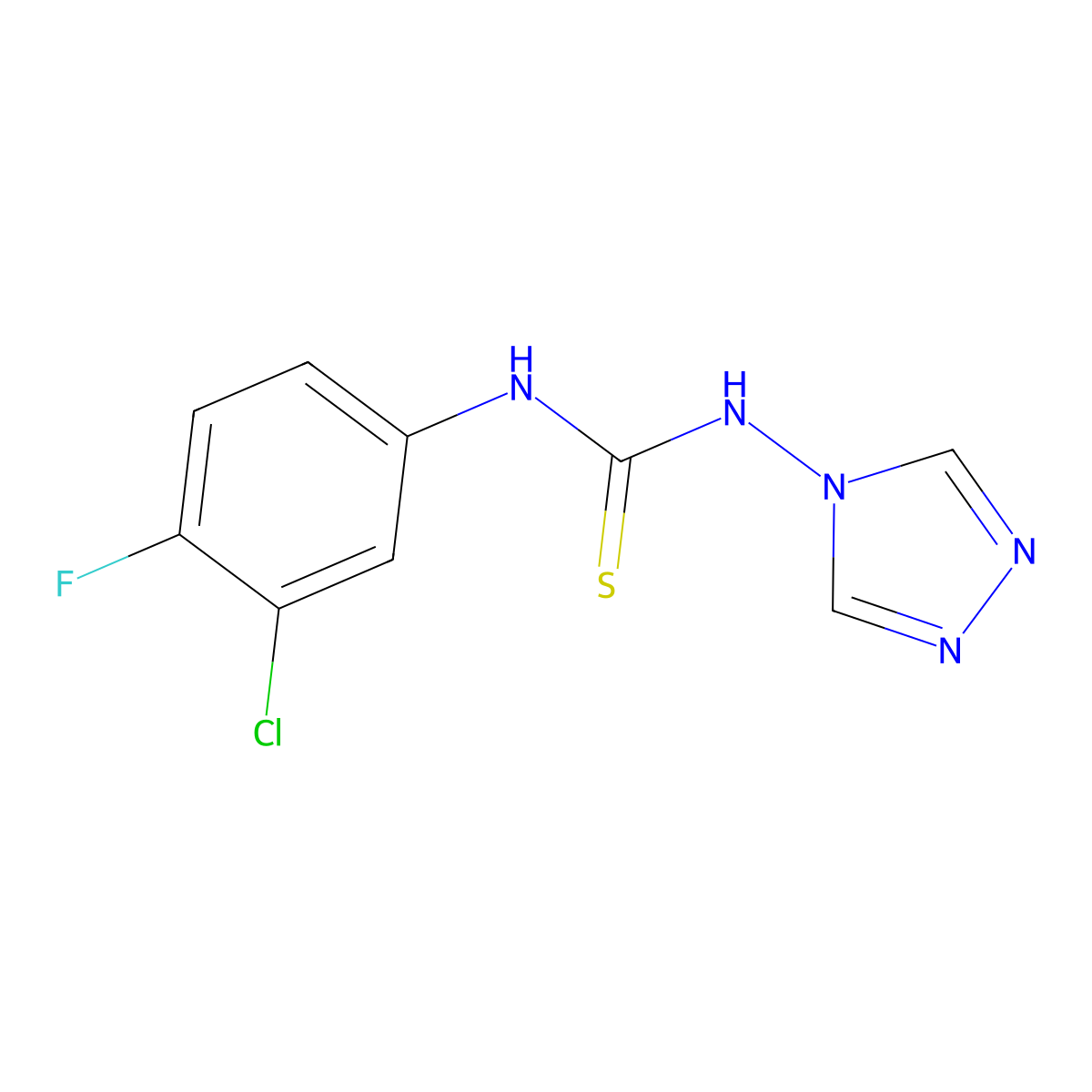 1-(3-Chloro-4-fluorophenyl)-3-(1,2,4-triazol-4-yl)thiourea molecular structure, CAS 474819-68-6