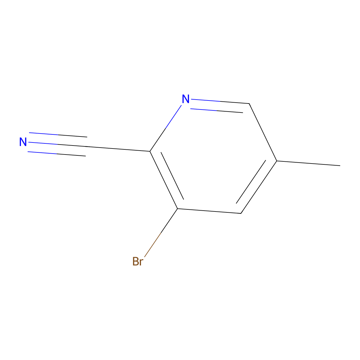 3-Bromo-5-methylpyridine-2-carbonitrile molecular structure, CAS 474824-78-7
