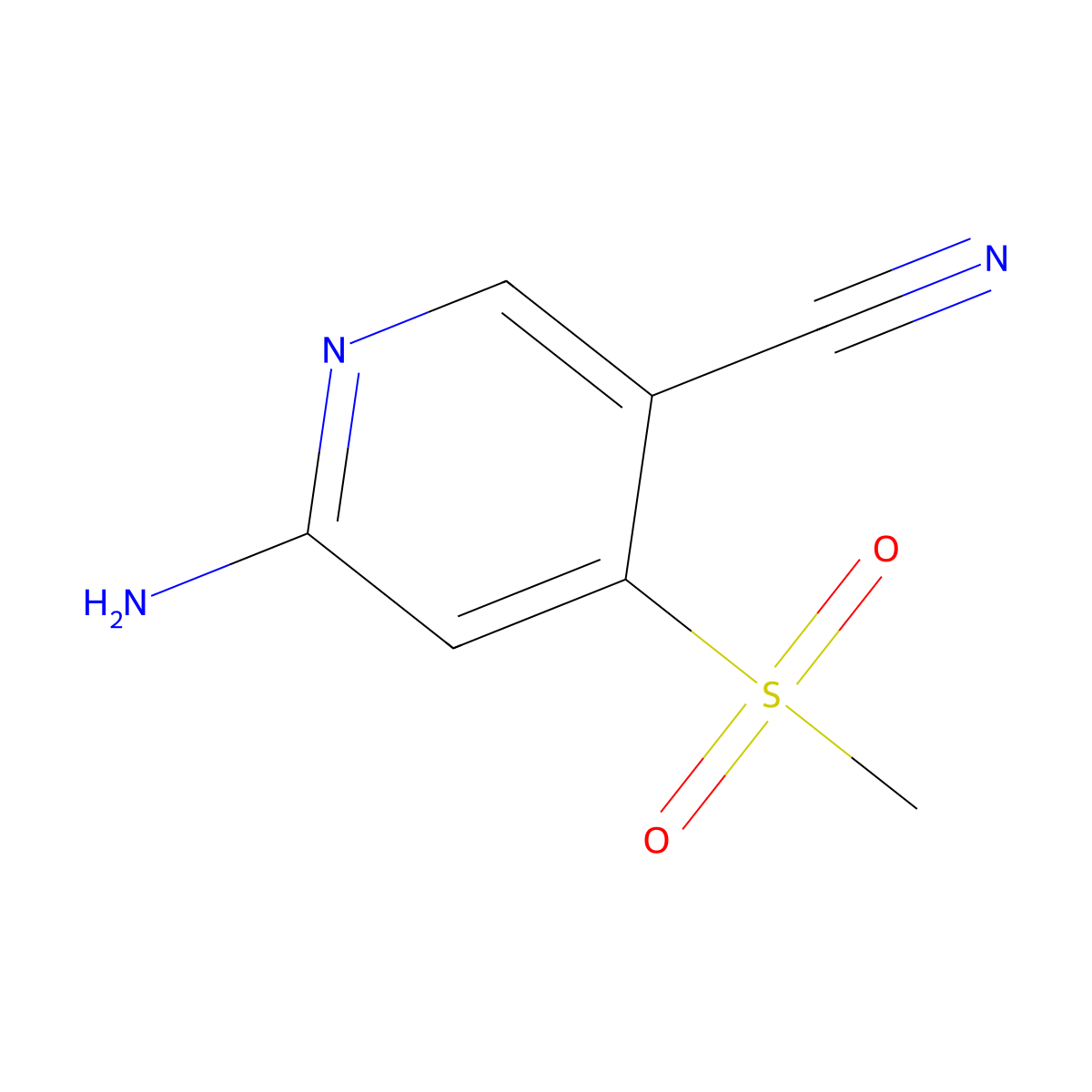 6-Amino-4-(methylsulfonyl)-3-pyridinecarbonitrile molecular structure, CAS 474824-88-9