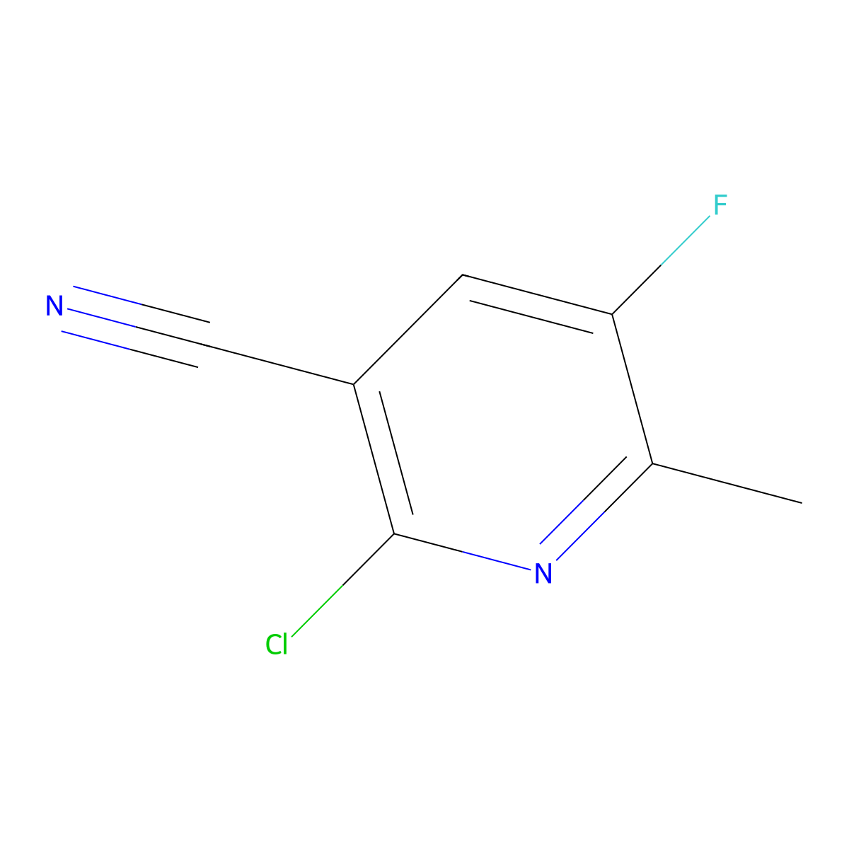 2-Chloro-5-fluoro-6-methylnicotinonitrile molecular structure, CAS 474826-15-8