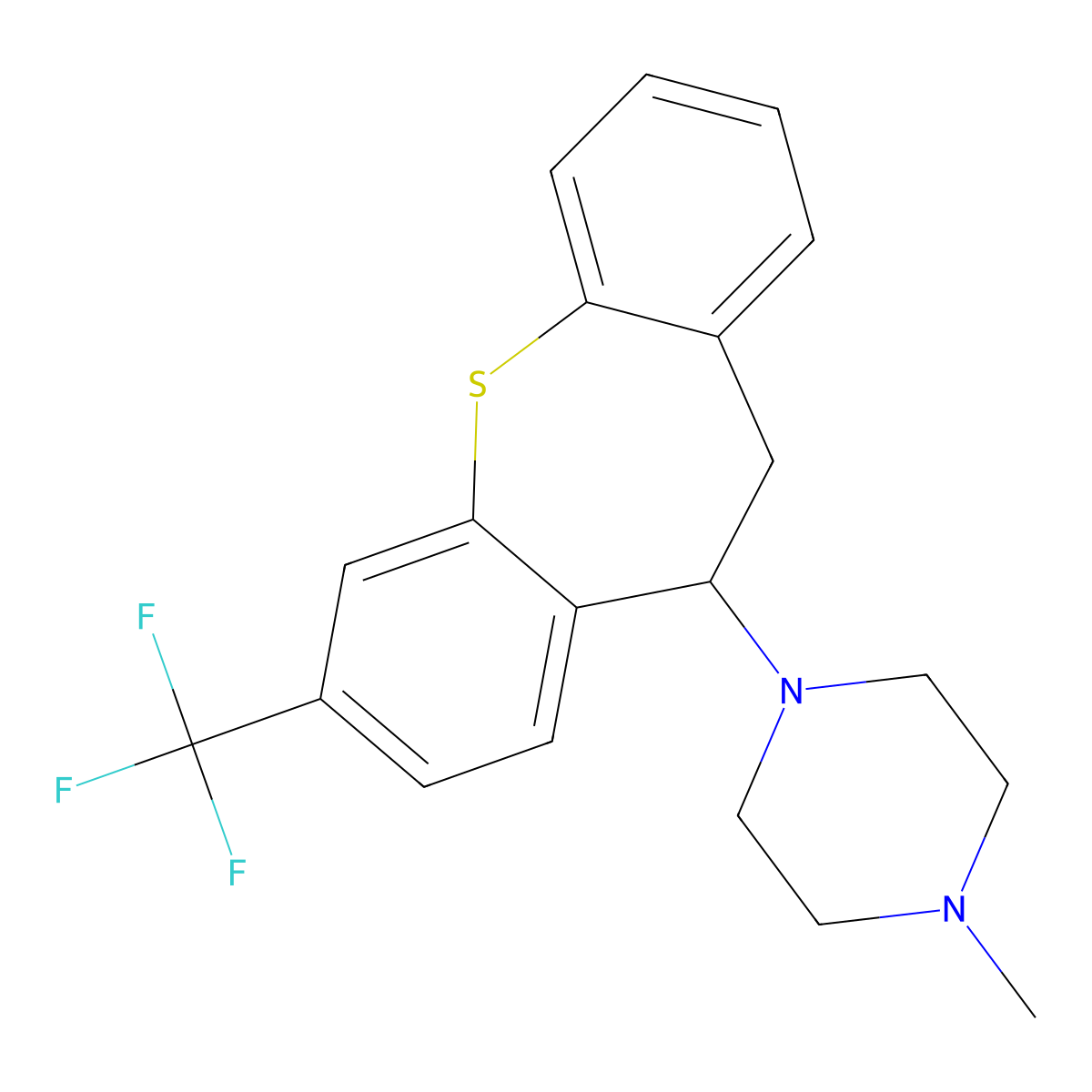 1-Methyl-4-[2-(trifluoromethyl)-5,6-dihydrobenzo[b][1]benzothiepin-5-yl]piperazine molecular structure, CAS 47484-93-5
